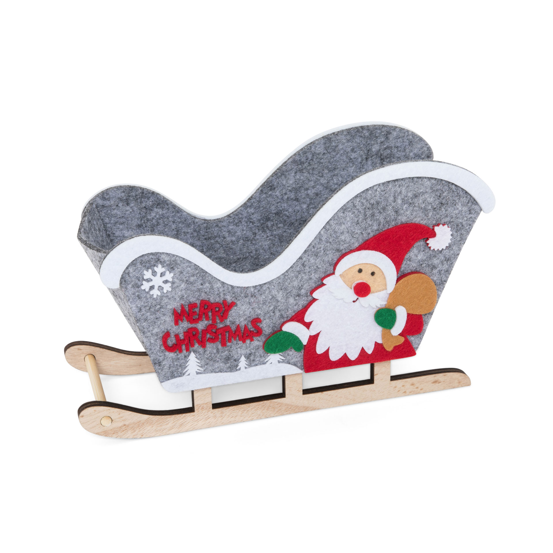 Slitta Babbo Natale in legno, , large