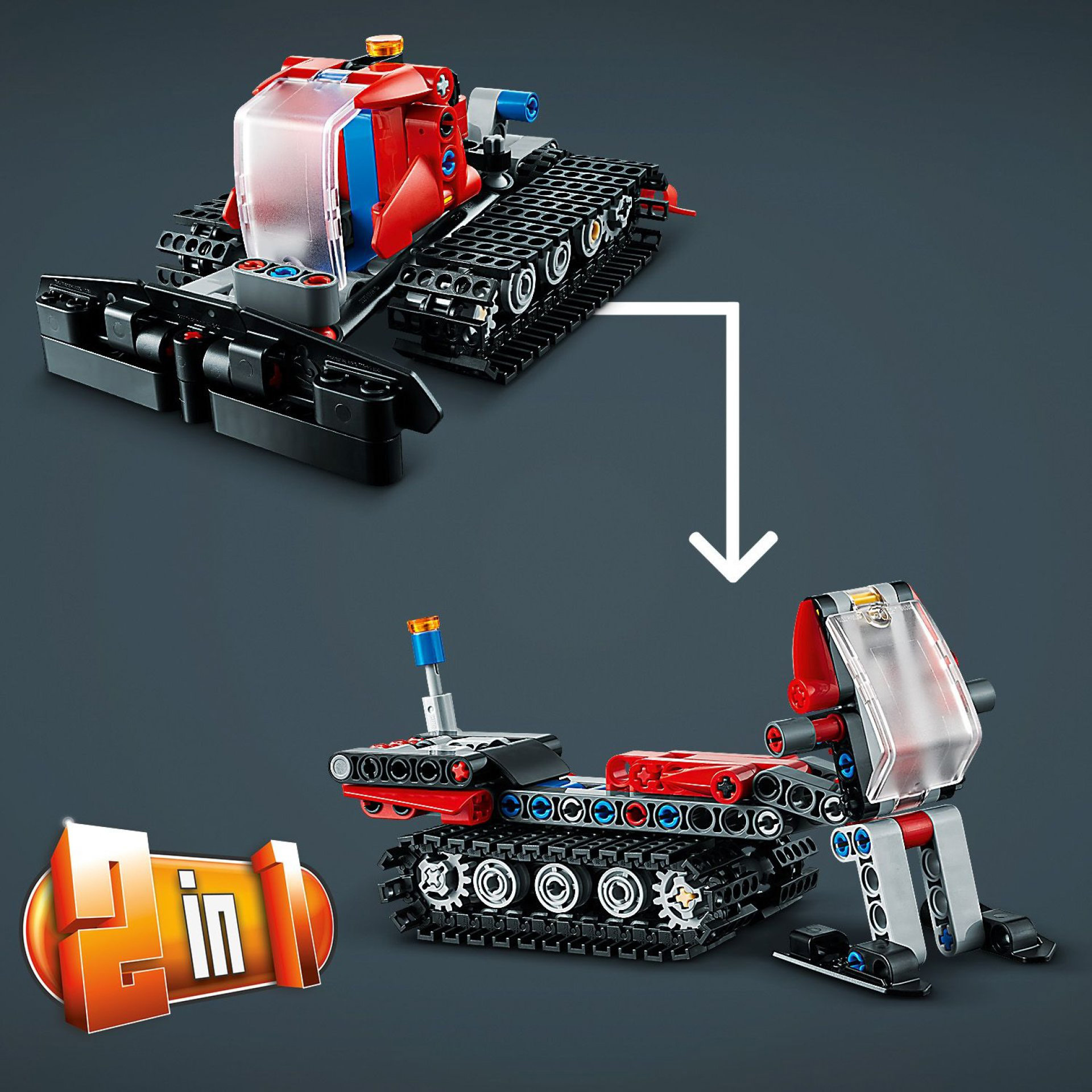 LEGO 42148 Technic Gatto delle Nevi, Set 2 in 1 con Motoslitta e Spazzaneve Gioc 42148, , large