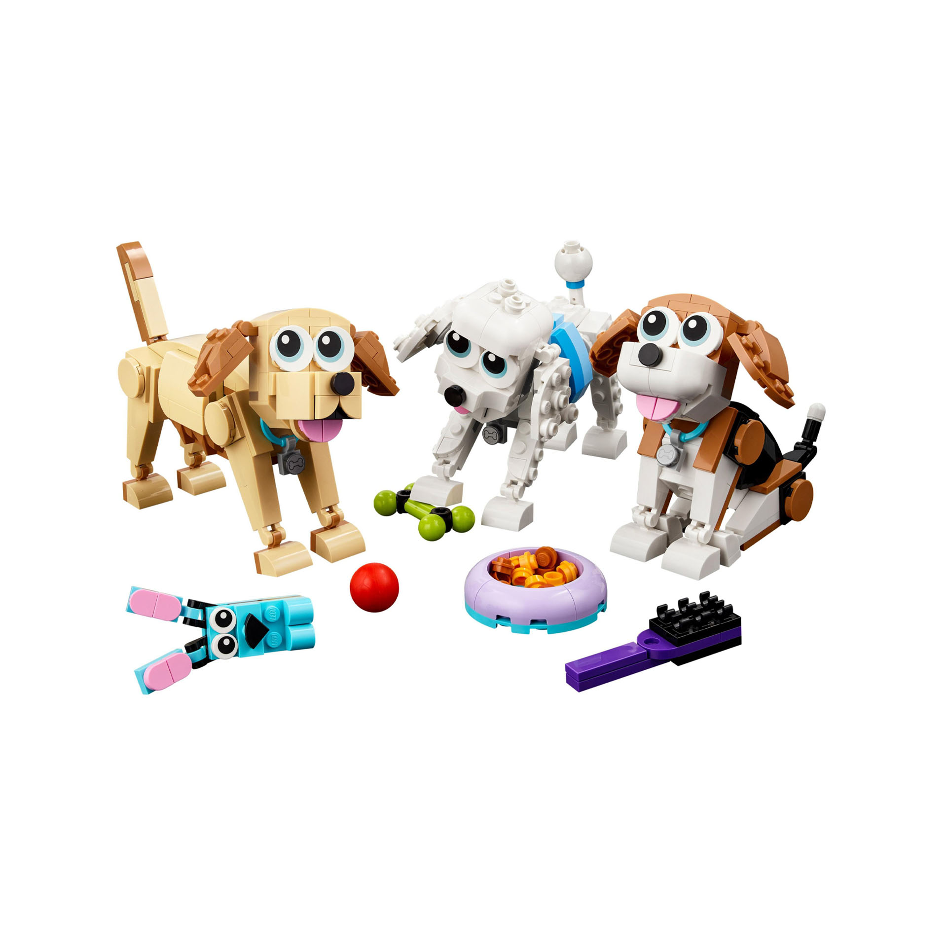 LEGO 31137 Creator Adorabili Cagnolini, Set 3 in 1 con Bassotto, Carlino, Barbon 31137, , large