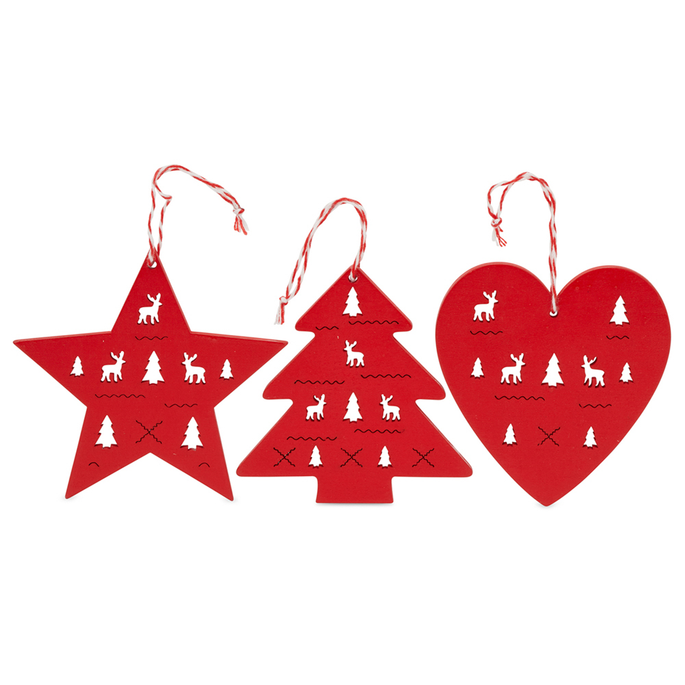 Decorazioni in legno Set di 3 pz, , large