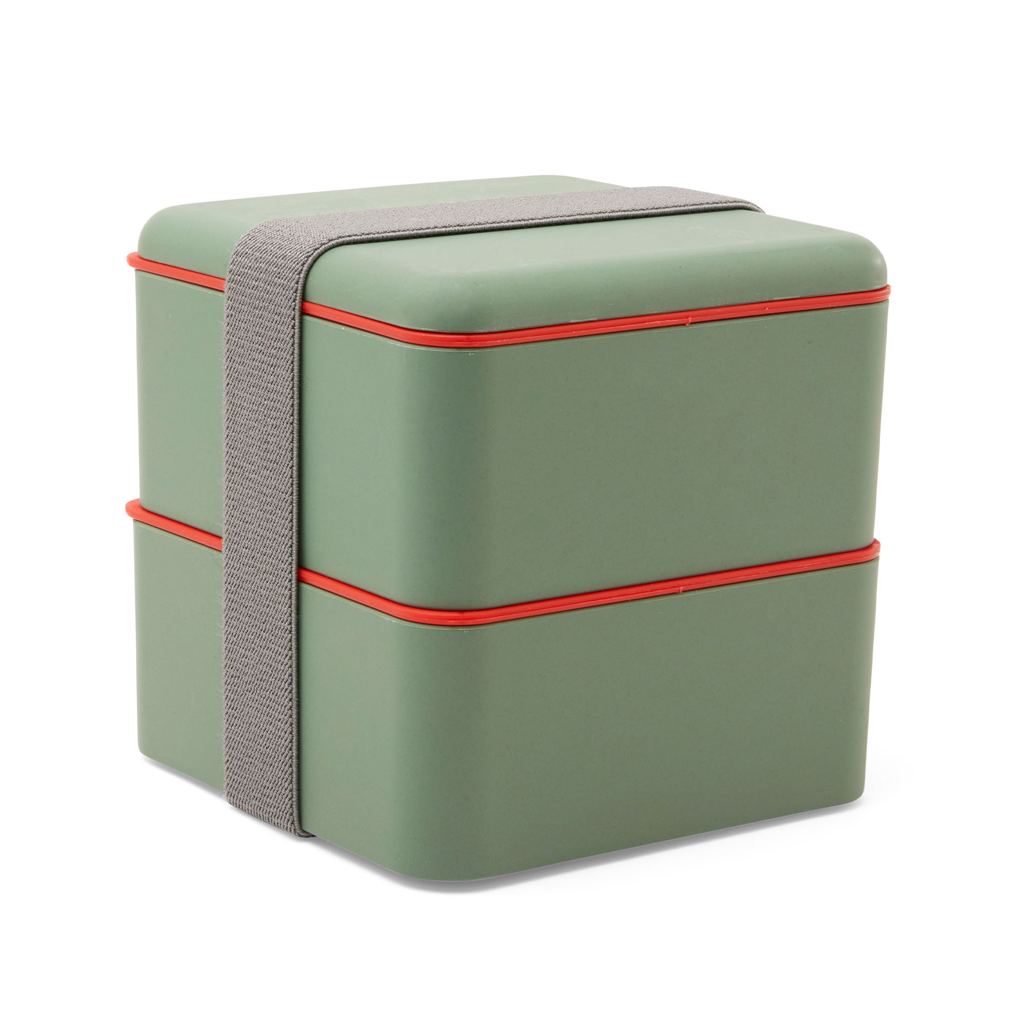 Porta pranzo ecologico doppio scomparto, verde, , large