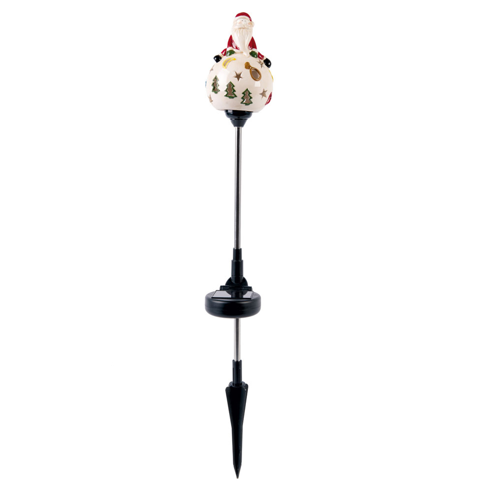 Sfera con Babbo Natale e pannello solare, , large