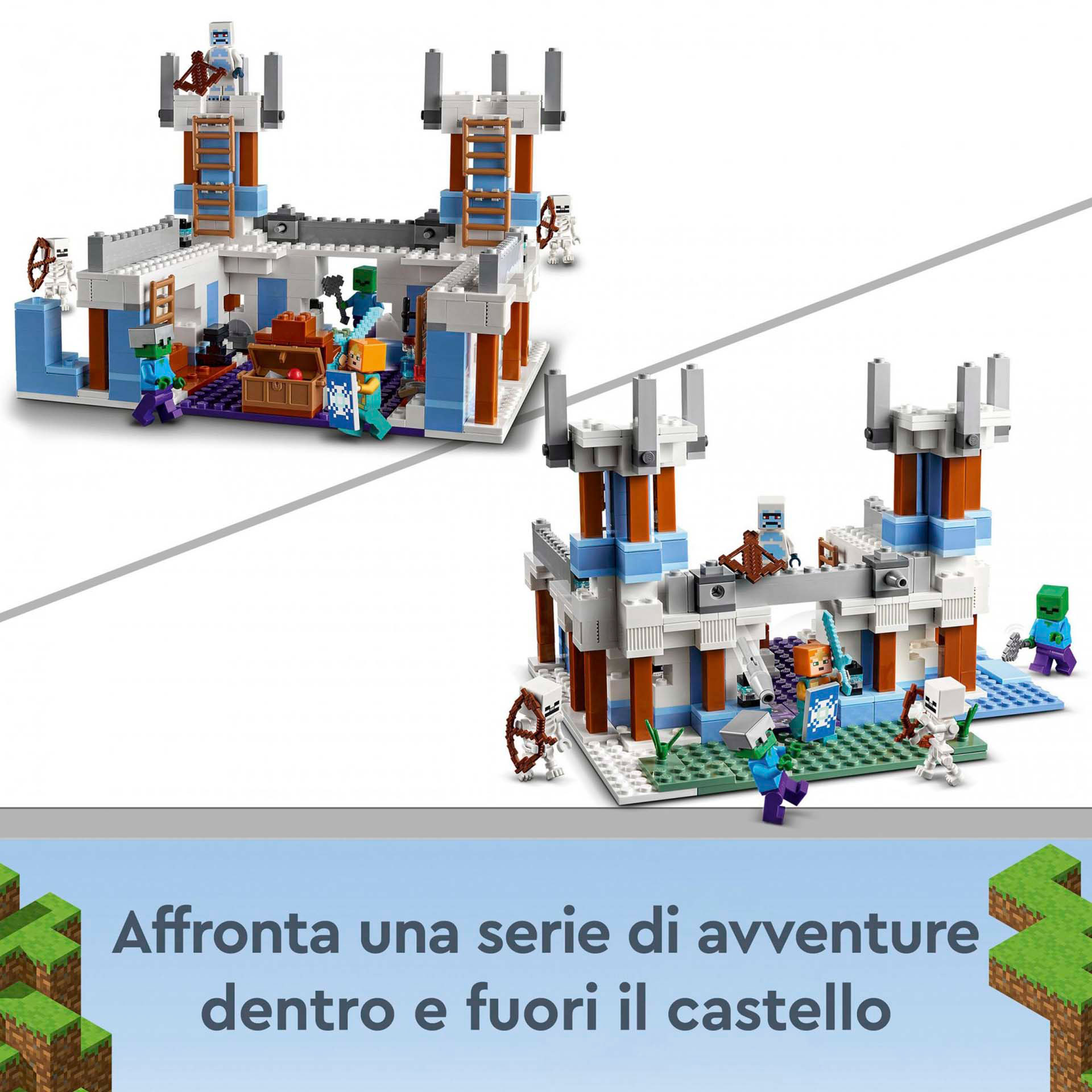 LEGO Minecraft Il Castello di Ghiaccio, Giocattoli Creativi da Costruire con Fig 21186, , large
