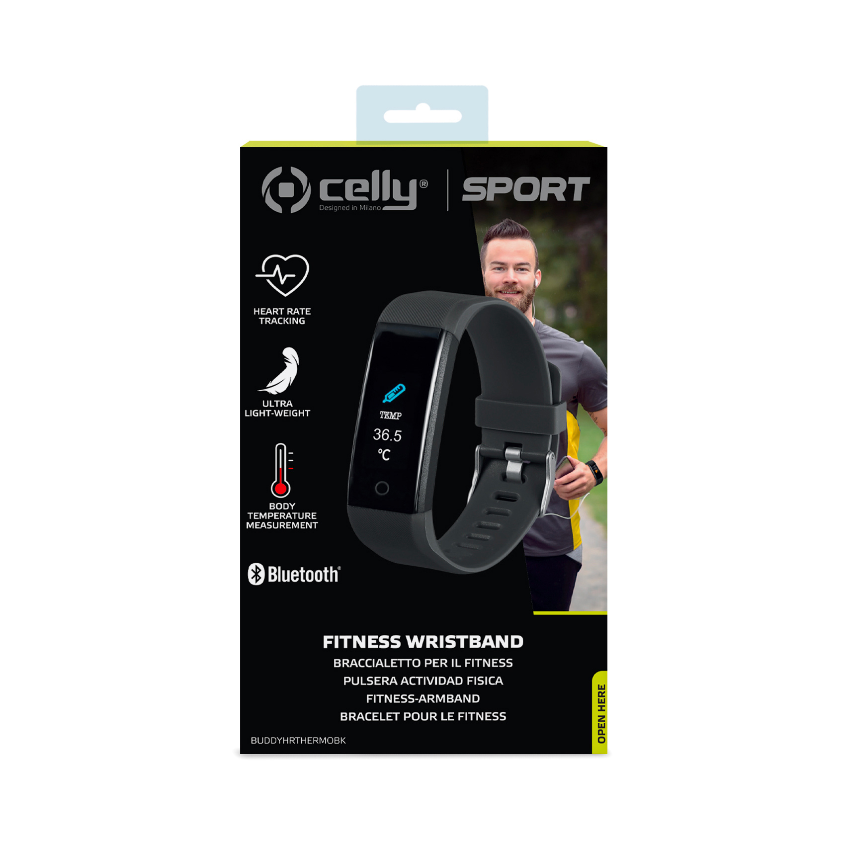 Smartwatch con misuratore di temperatura Fitness BuddyhrThermo Celly
