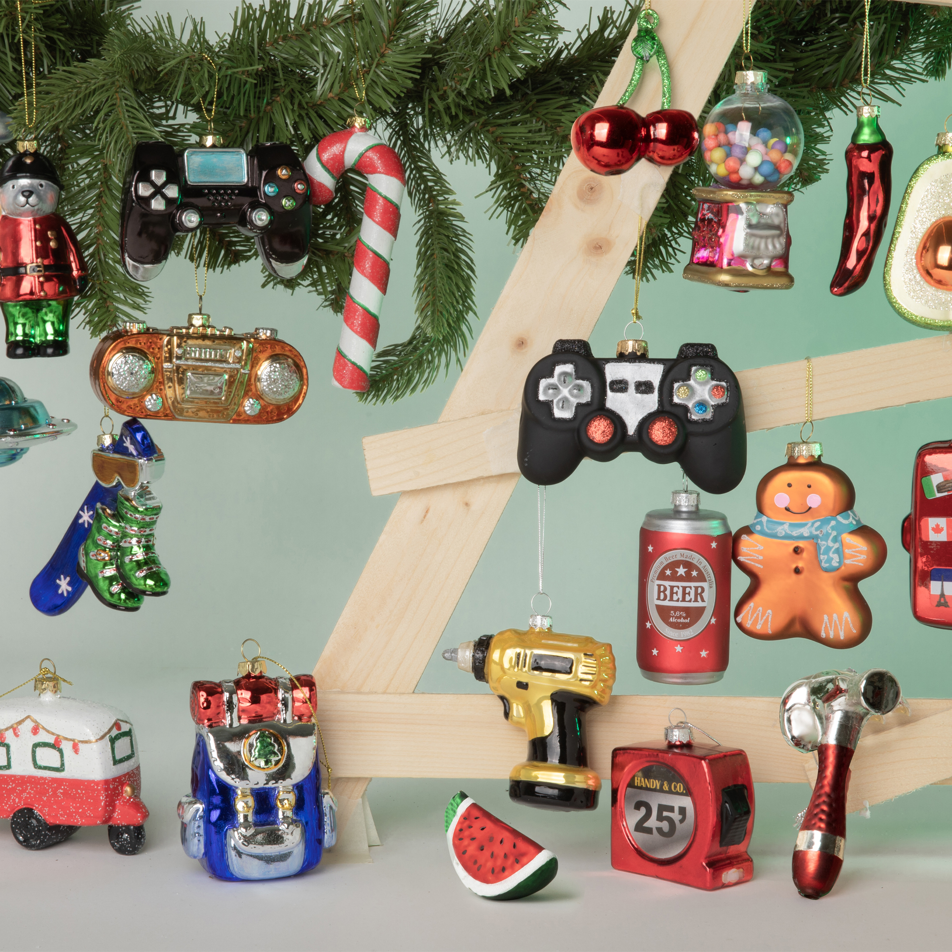 Decorazione In Vetro Per Albero Di Natale - Ciliegie, , large