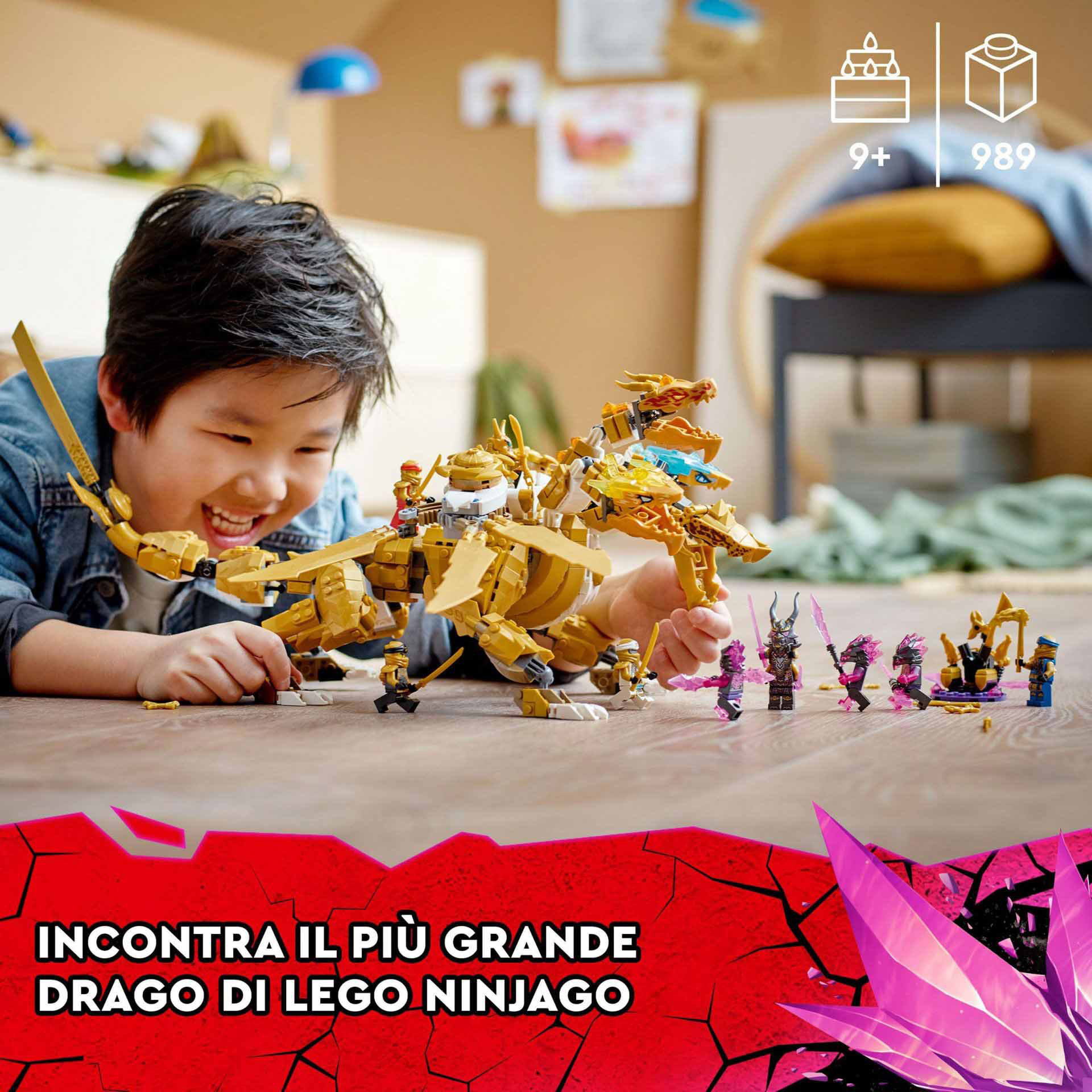 LEGO Ninjago Ultra Drago d'Oro di Lloyd, Set Serie TV Crystallized con 9 Minifi 71774, , large