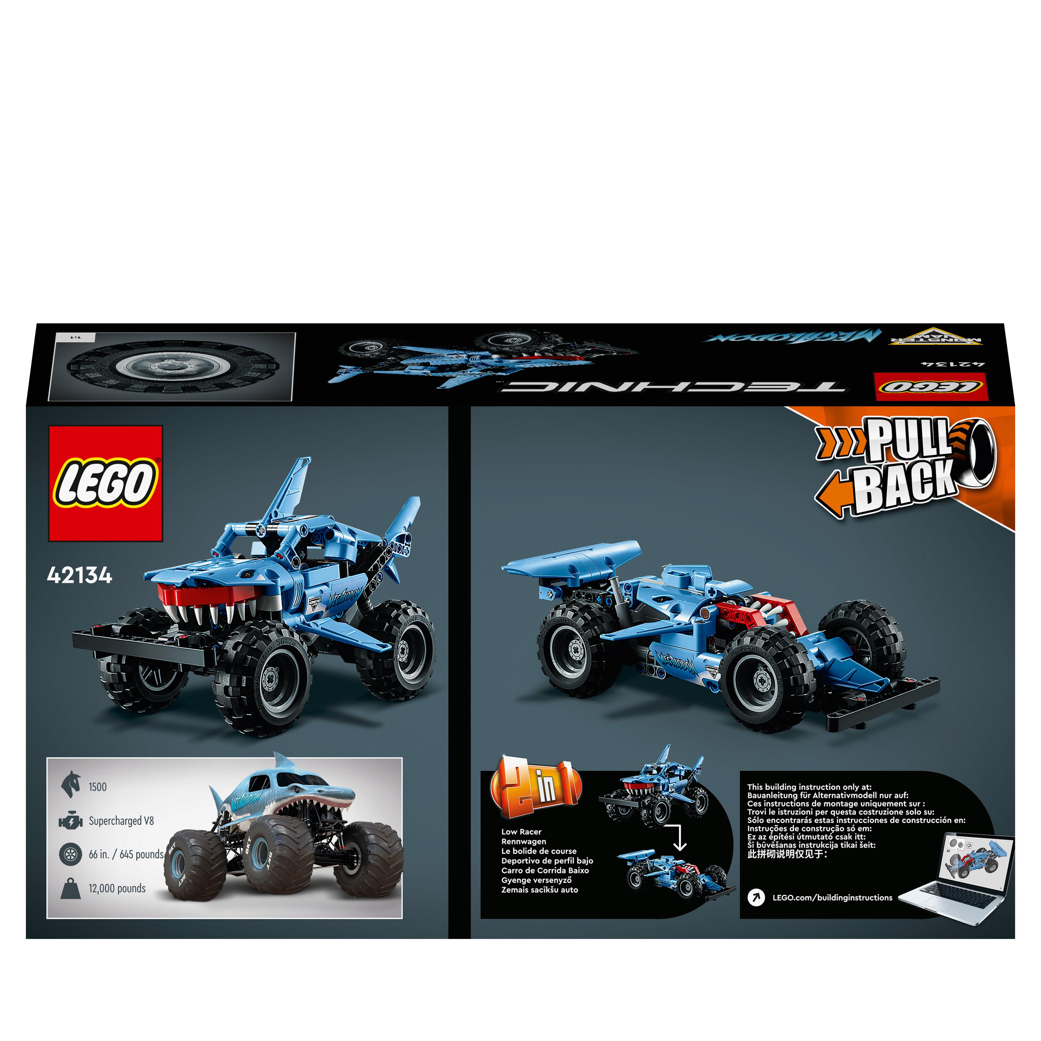 LEGO Technic Monster Jam Megalodon, da Camion a Macchina Giocattolo Low Racer Lu 42134, , large