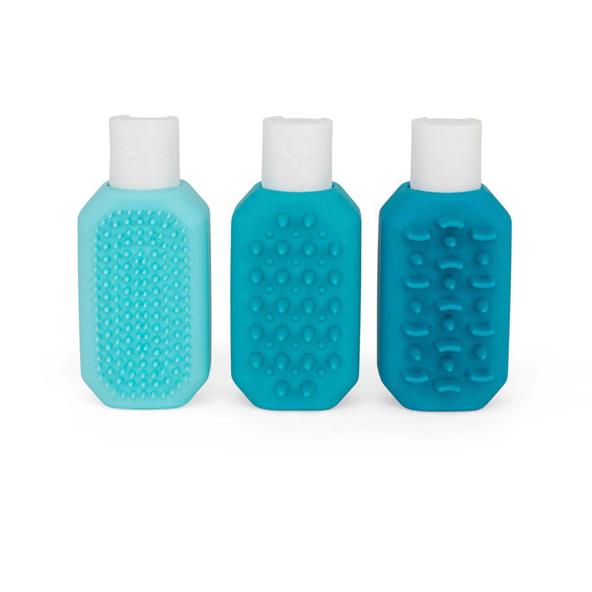 Bottigliette da viaggio con spazzole integrate - Set da 3 pz, , large