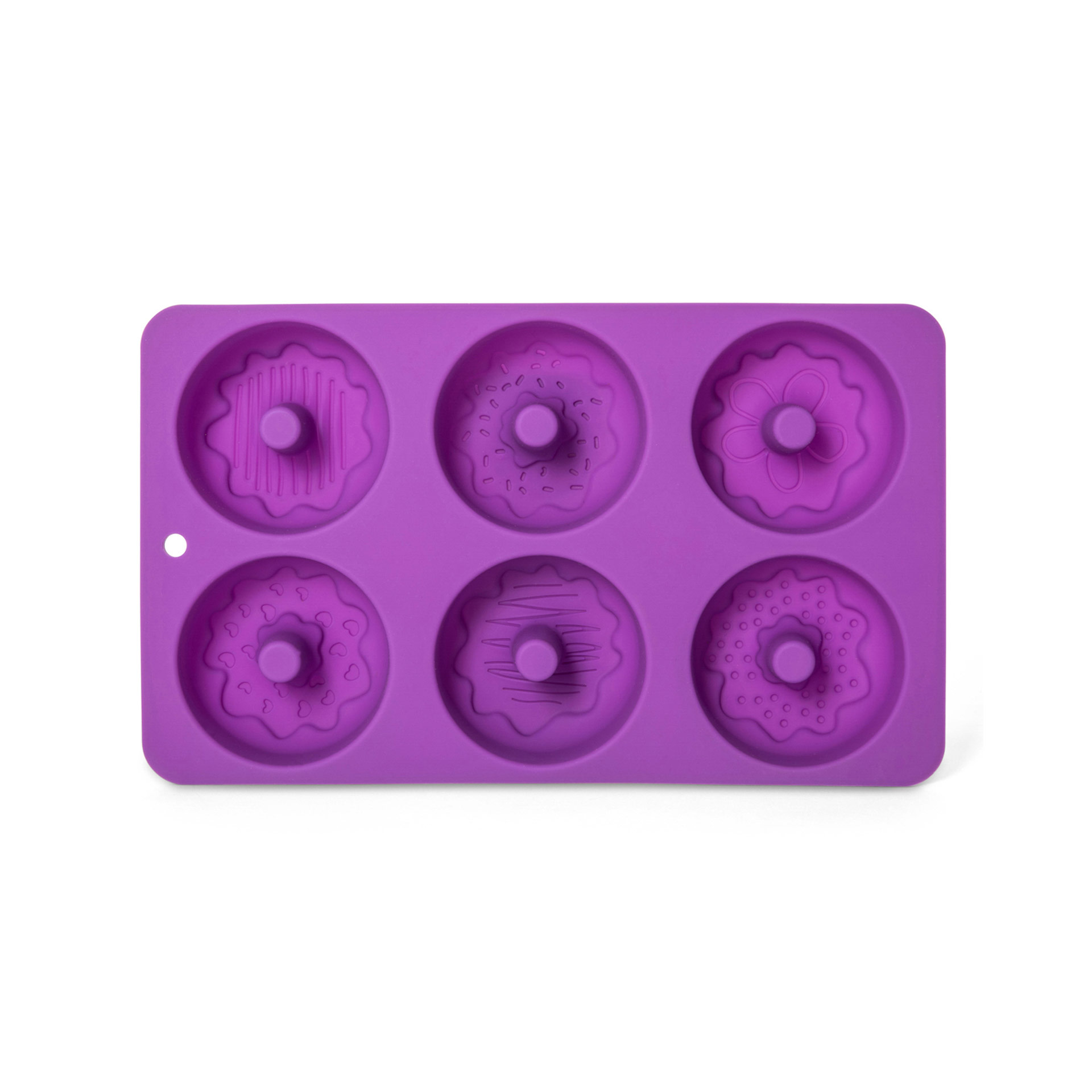 Stampo in silicone per 6 donut con decorazioni, , large