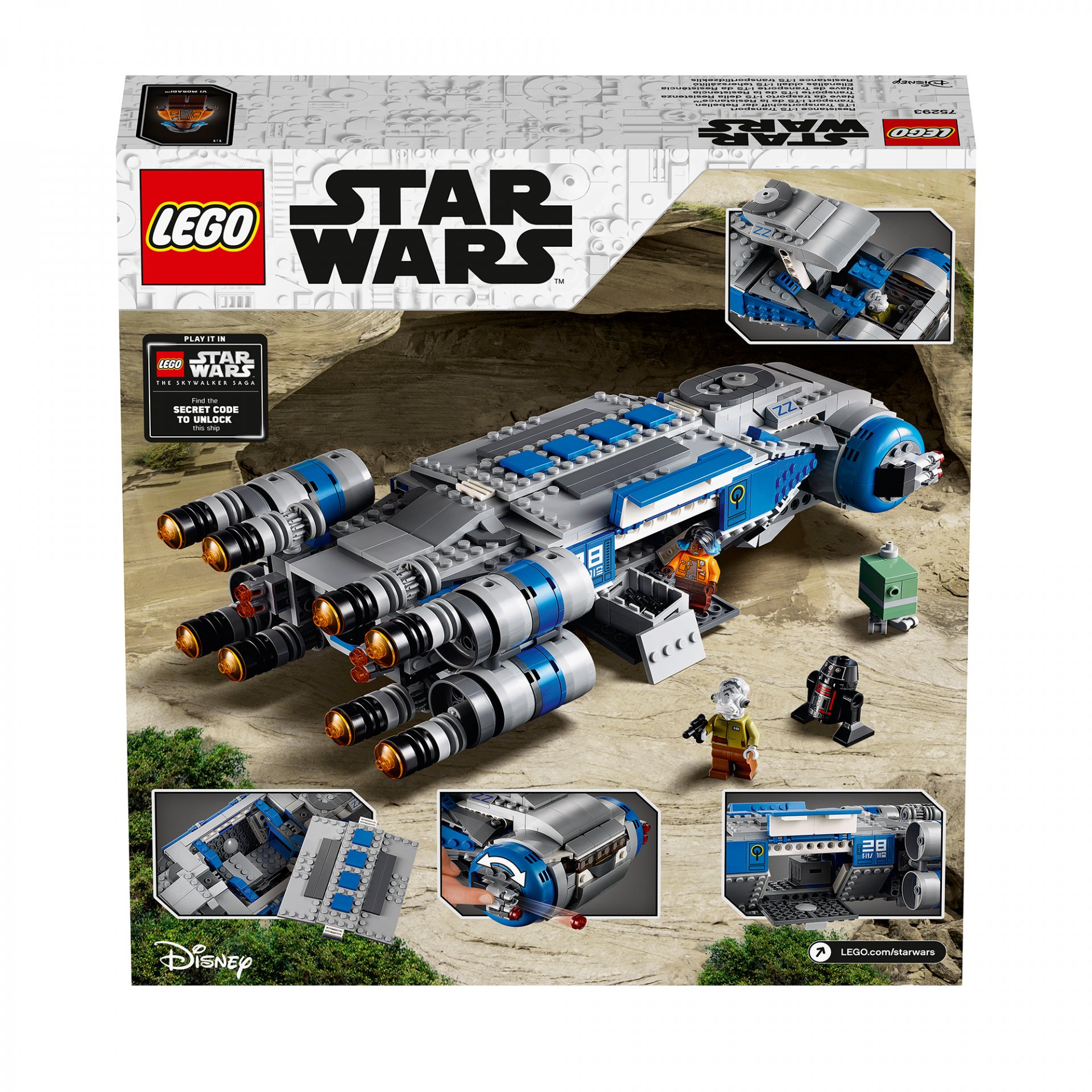 Kit da costruzione Nave da trasporto I-TS della Resistenza 75293 LEGO Star Wars 75293, , large