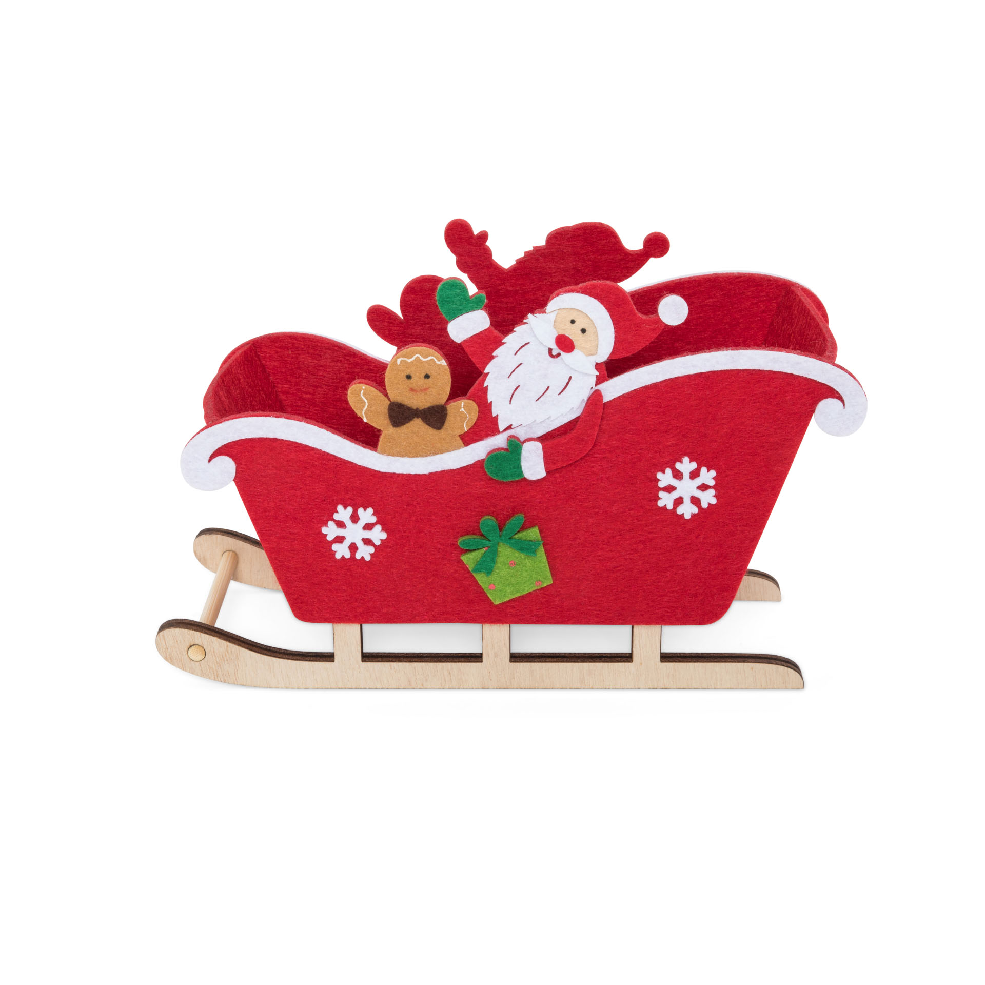 Slitta Babbo Natale in legno, , large