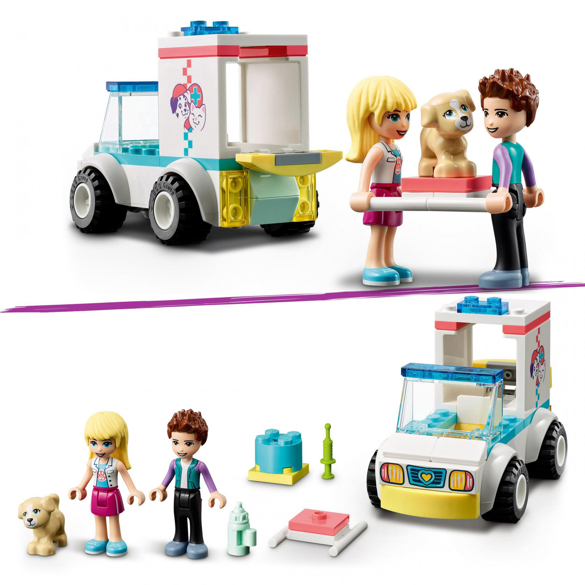 LEGO 41694 Friends Ambulanza della Clinica Veterinaria, Set Soccorso Amici Anima 41694, , large