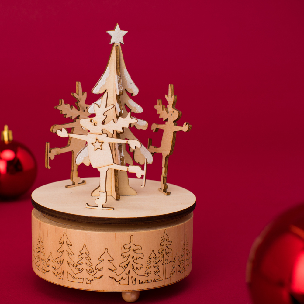 Carillon in legno a forma di Babbo Natale idea regalo per Capodanno 01 Viesky Merry Christmas 