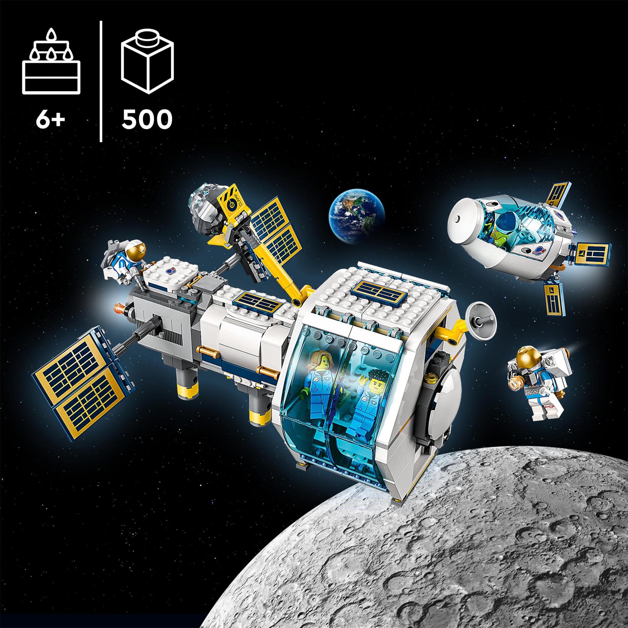 LEGO 60349 City Stazione Spaziale Lunare, Giocattoli Ispirati alla NASA, 5 Minif 60349, , large