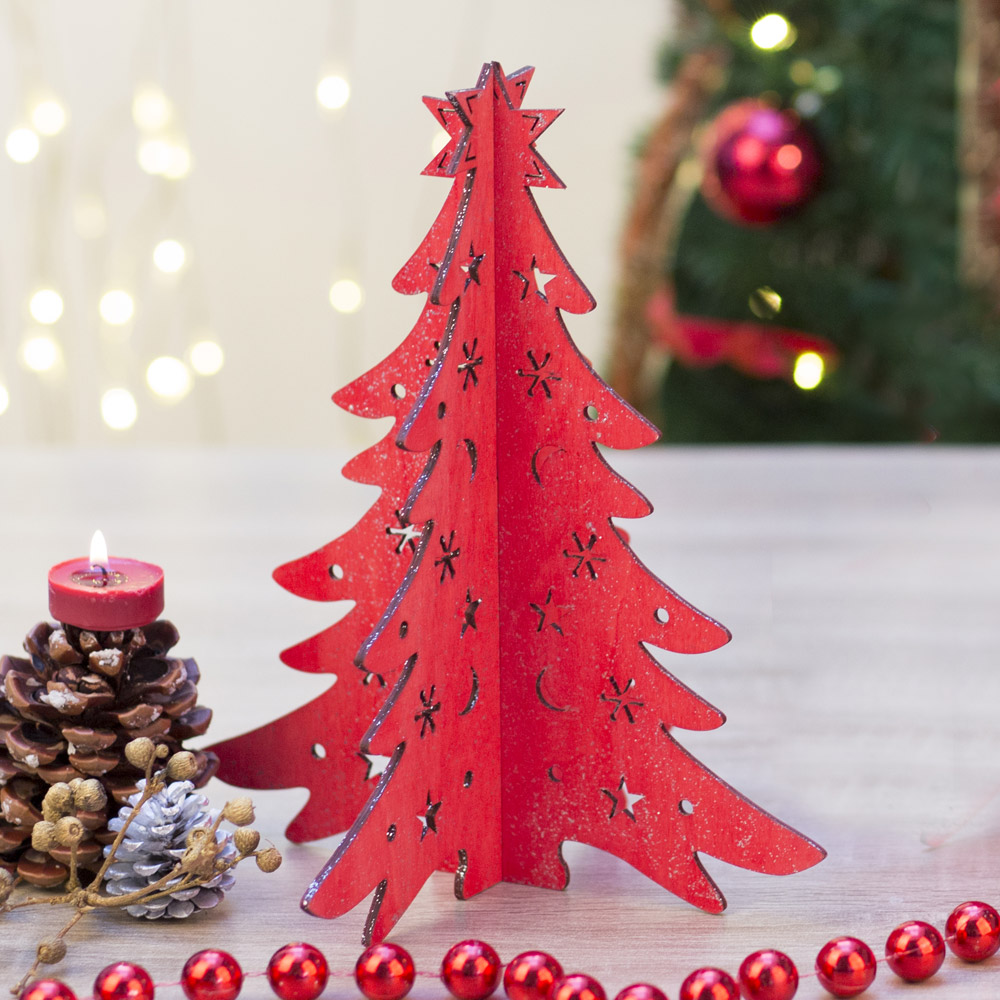 Albero Di Natale In Legno Componibile, 28 Cm, , large