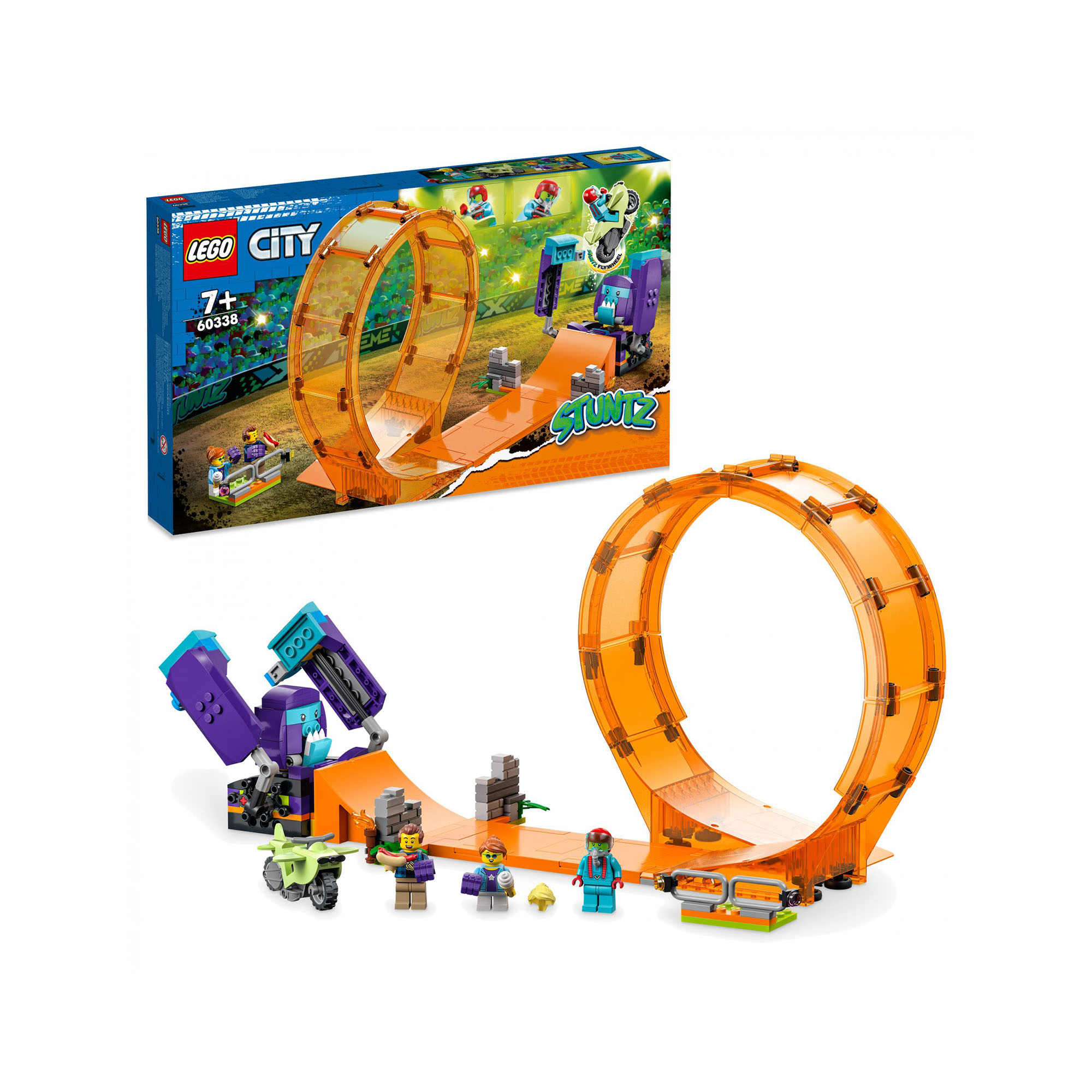 LEGO City Stuntz Giro della Morte dello Scimpanzé, Moto Giocattolo Carica e Vai 60338, , large