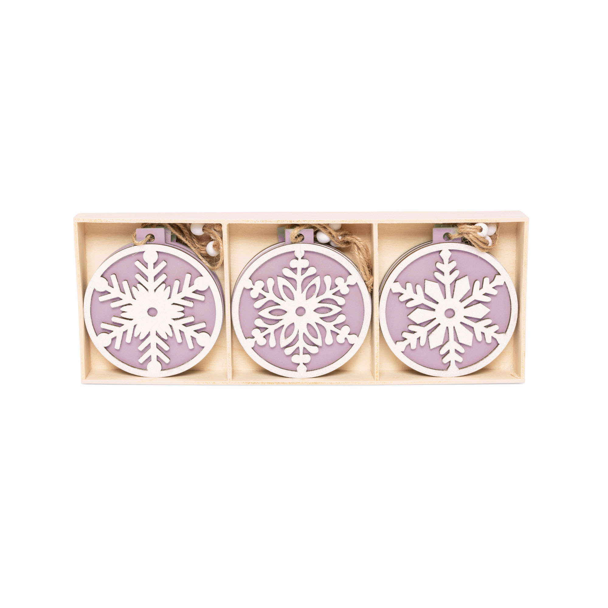 Decorazioni per albero in legno, set da 9 pz, , large