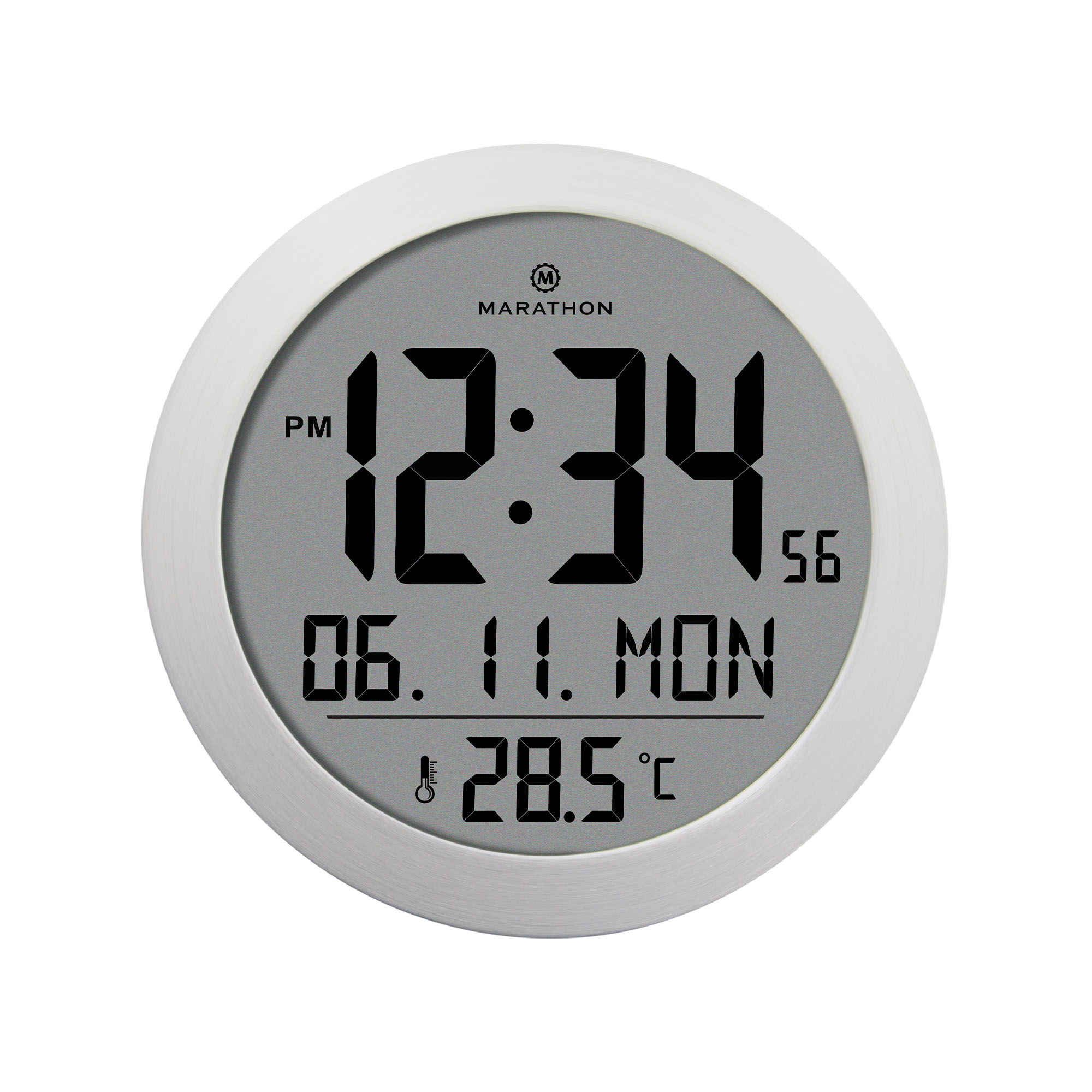 Orologio da parete con temperatura e calendario, , large