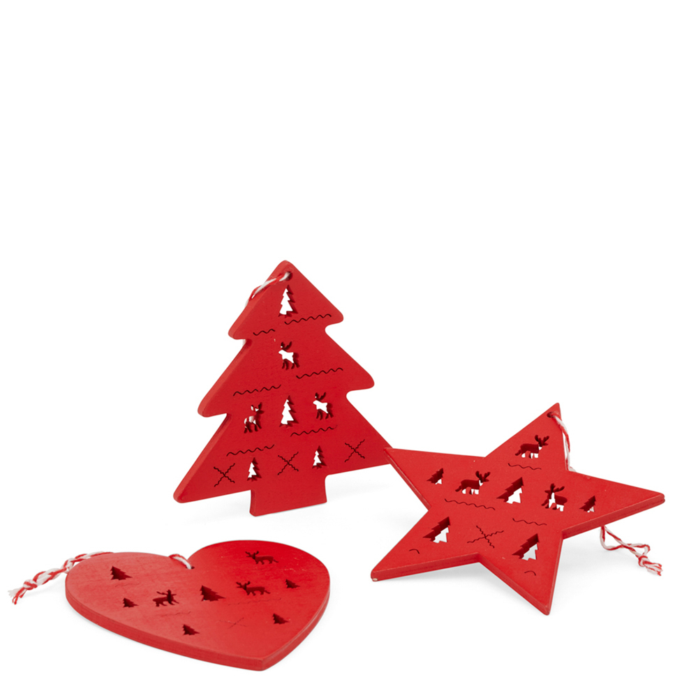 Decorazioni in legno Set di 3 pz, , large