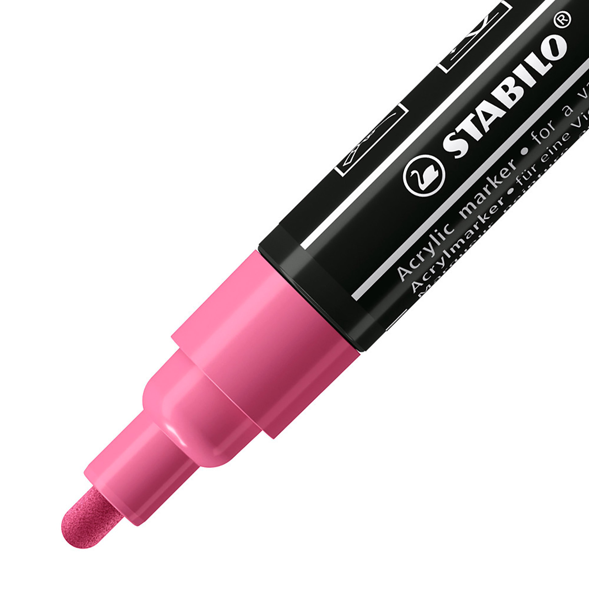 Stabilo Free Acrylic - T300 Punta Rotonda 2-3mm - Confezione Da 5 - Rosa, , large