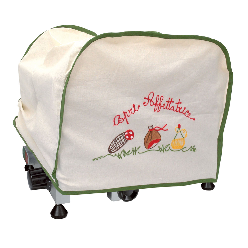 Copri affettatrice in cotone con ricamo, , large