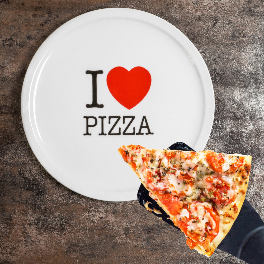 Piatto per pizza - I love pizza, , large
