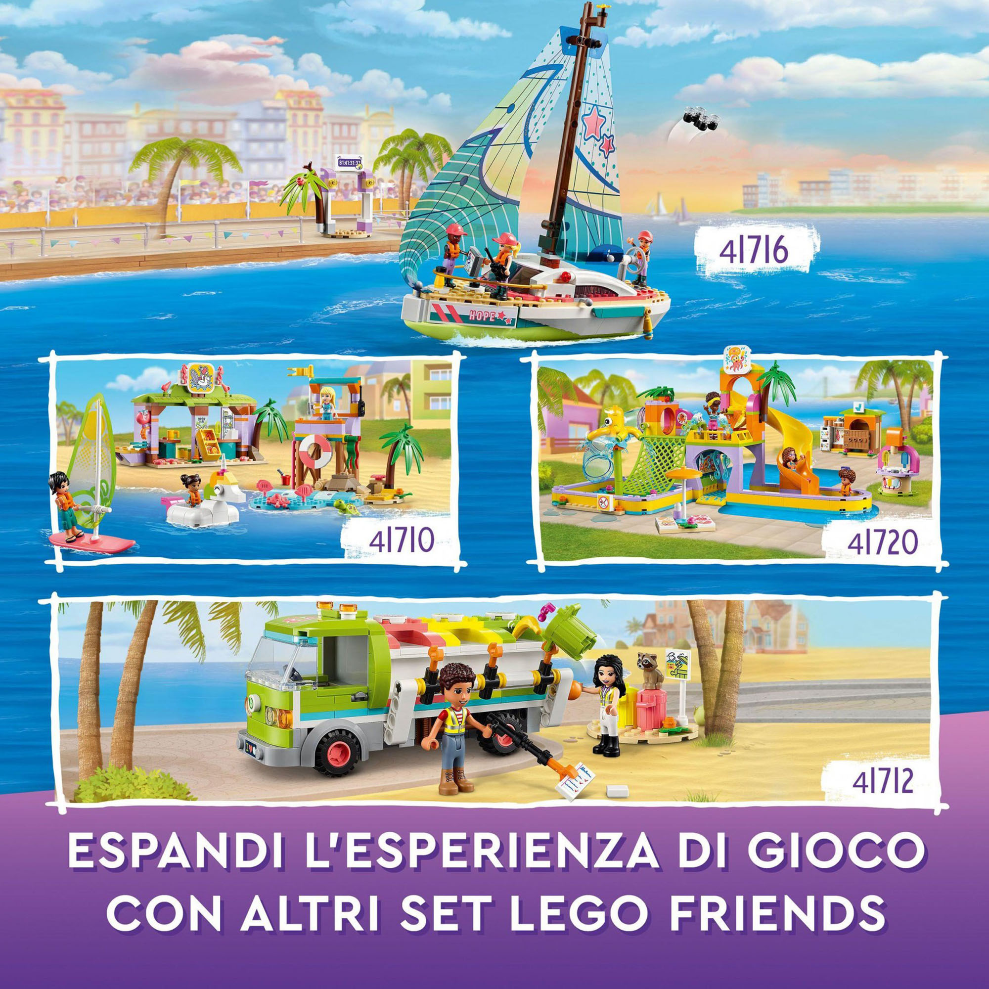 LEGO Friends Parco Acquatico, Set con Piscina con Scivolo, Gioco Estivo con Mini 41720, , large