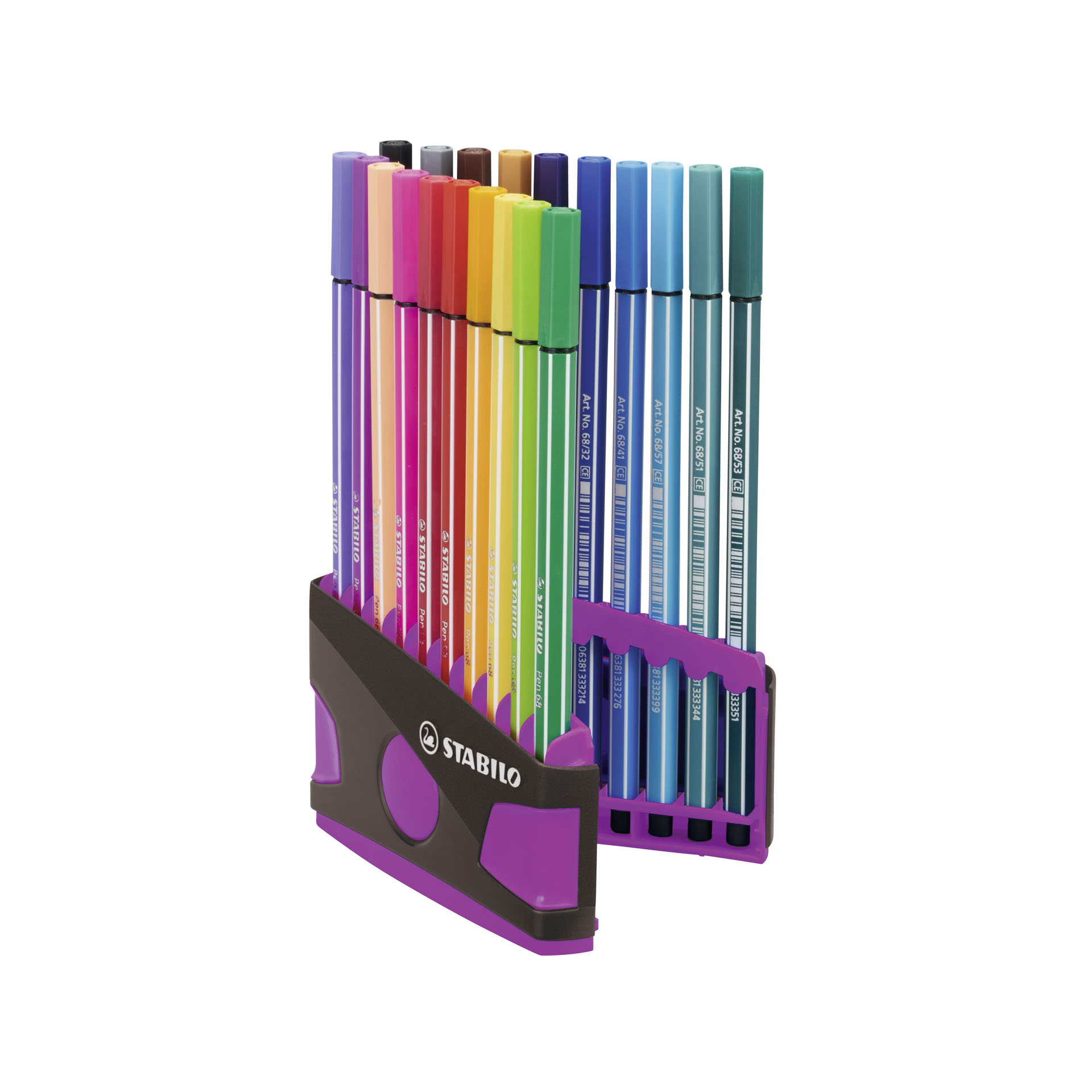 STABILO Pen 68 Colorparade - Astuccio Desk-Set da 20 antracite/rosa, , large