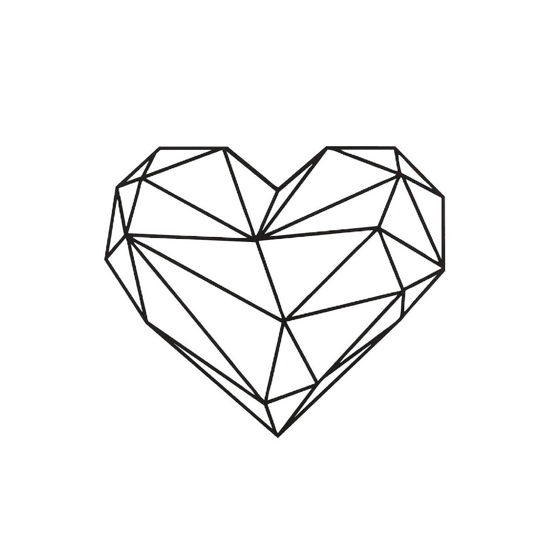 HOMEMANIA Decorazione da Parete Heart, nero, , large
