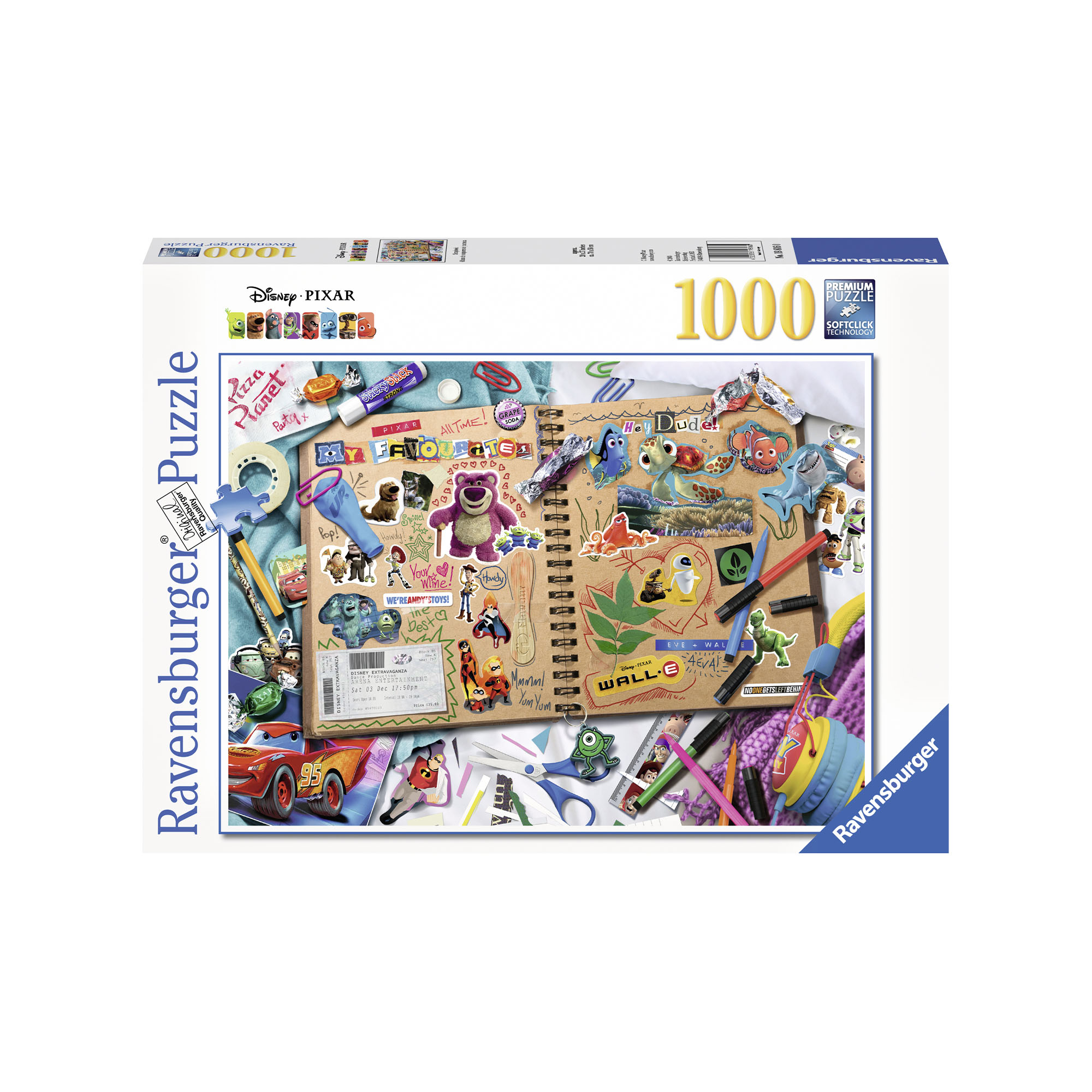 Ravensburger Puzzle 1000 Pezzi 19816 - Disney Pixar Scrapbook, , large