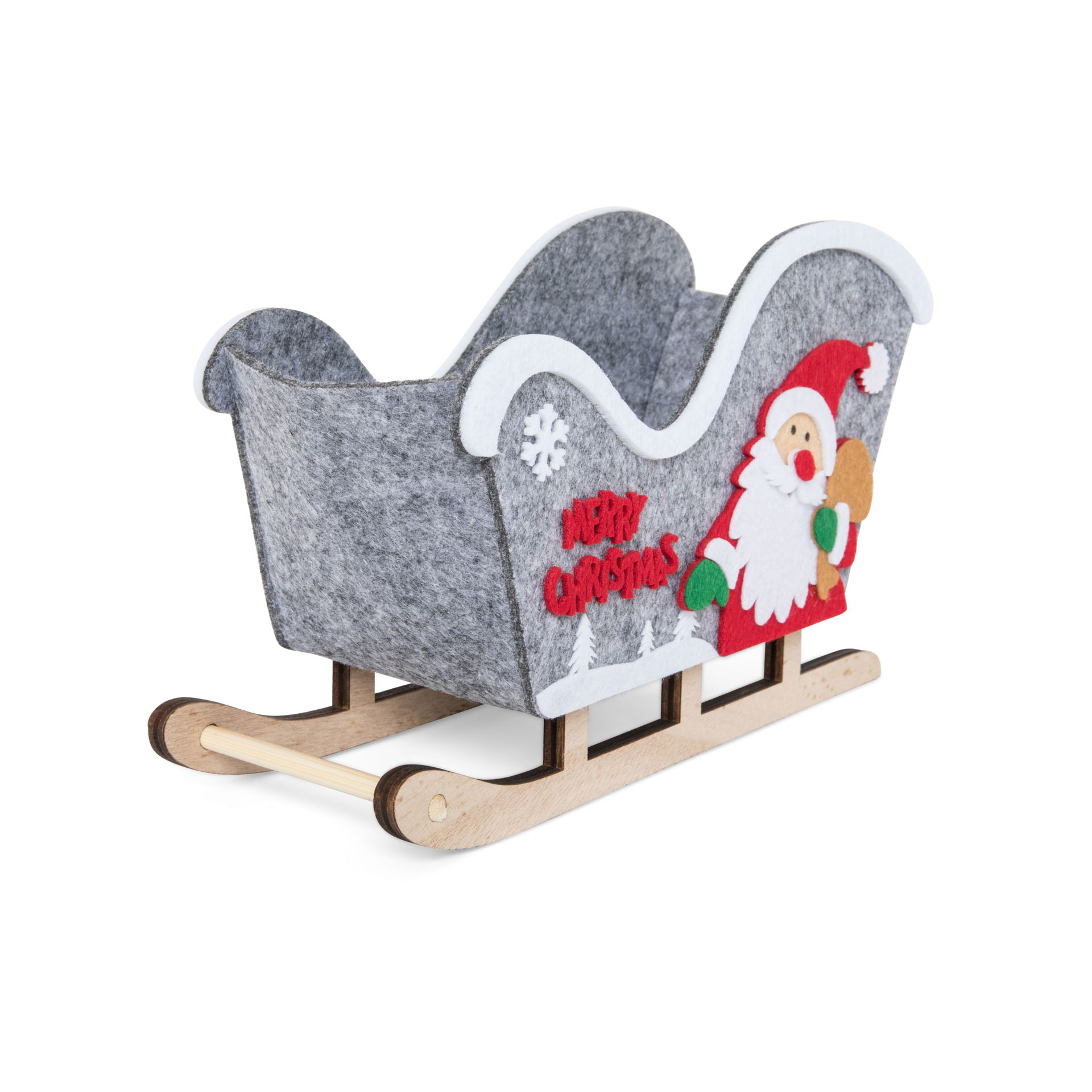Slitta Babbo Natale in legno, , large