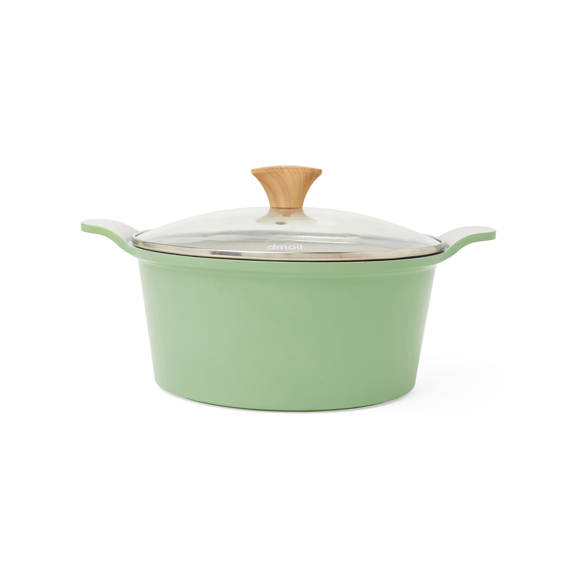 Casseruola in alluminio con coperchio in vetro diametro 24 cm colore verde, , large