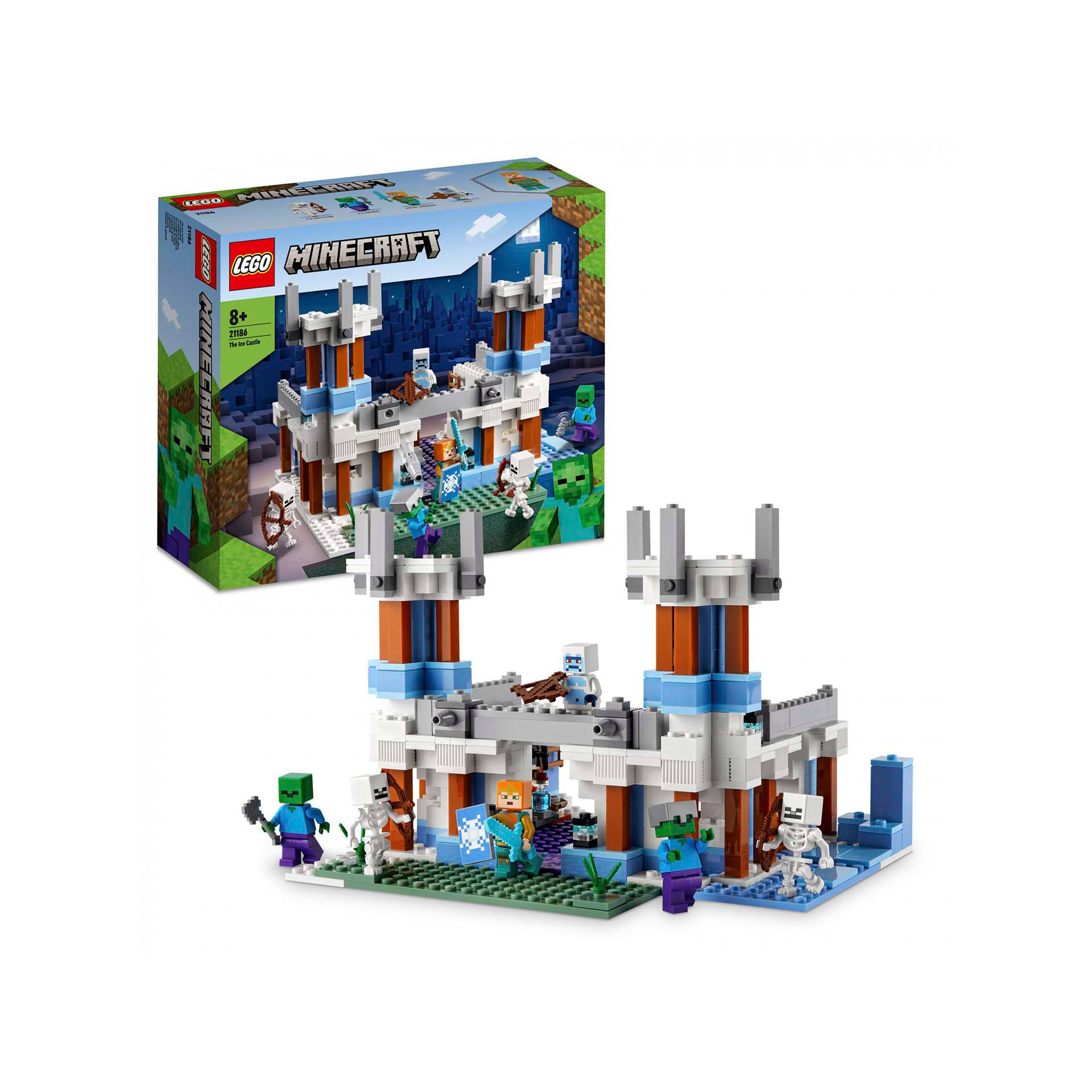 LEGO Minecraft Il Castello di Ghiaccio, Giocattoli Creativi da Costruire con Fig 21186, , large