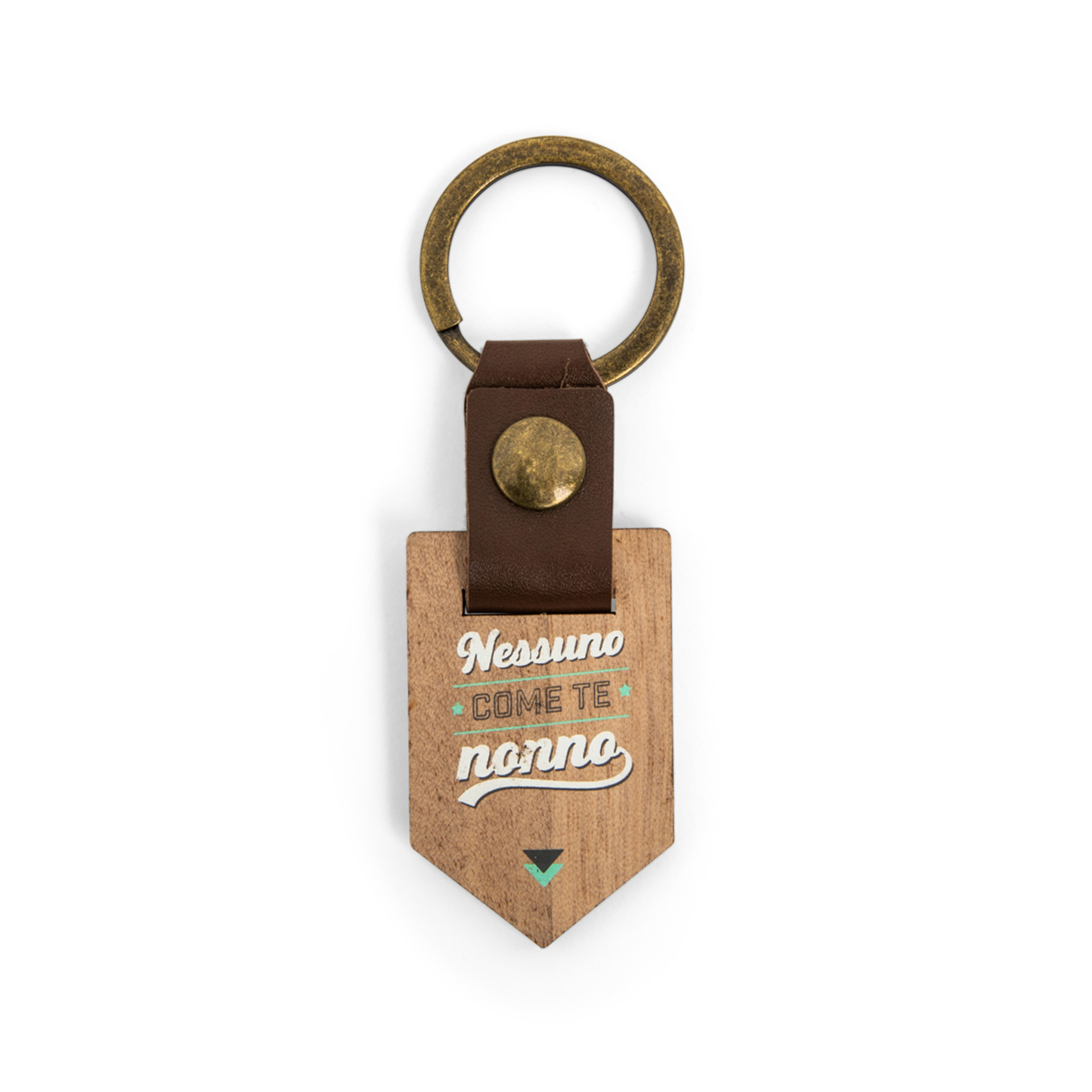 Portachiavi in legno e pelle - Nessuno come te, nonno - Mr. Wonderful, , large