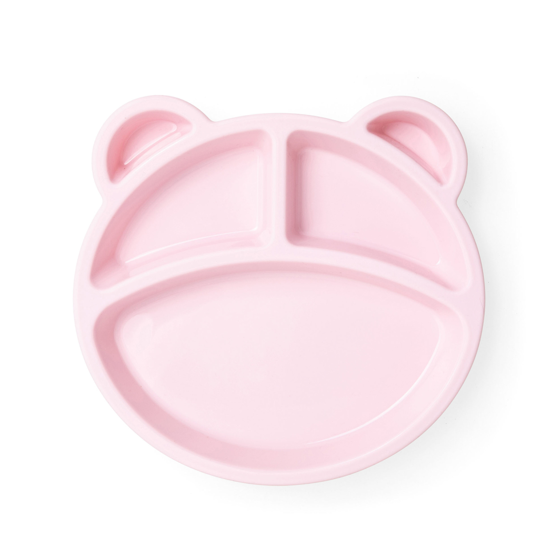 Piatto con divisori in silicone per bambini, colore rosa