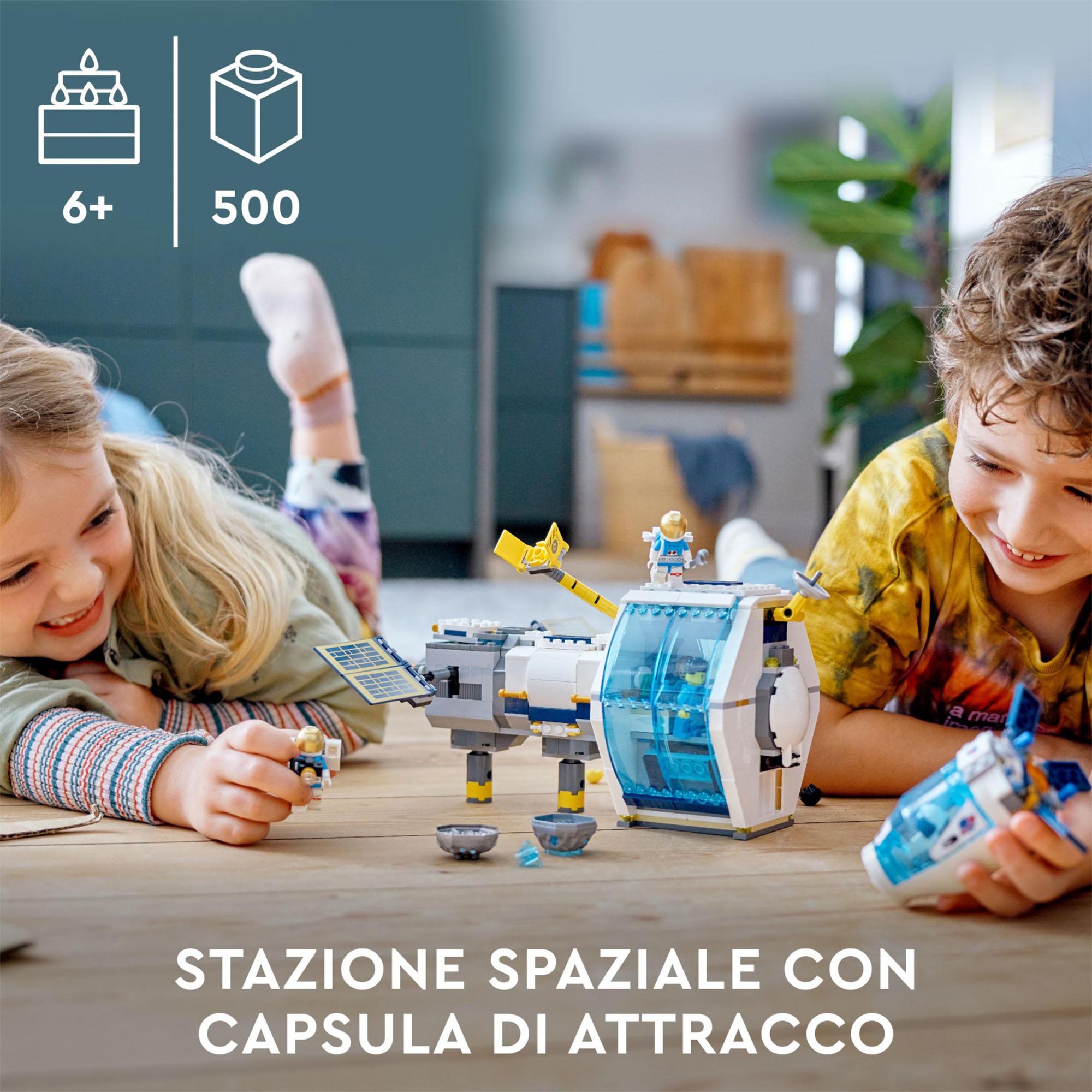 LEGO 60349 City Stazione Spaziale Lunare, Giocattoli Ispirati alla NASA, 5 Minif 60349, , large