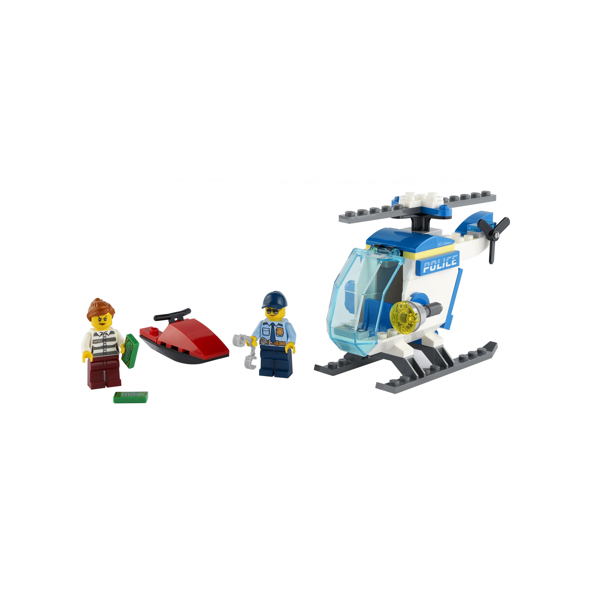 LEGO City Elicottero della Polizia con Minifigure Agente di Polizia e Ladro, per 60275, , large