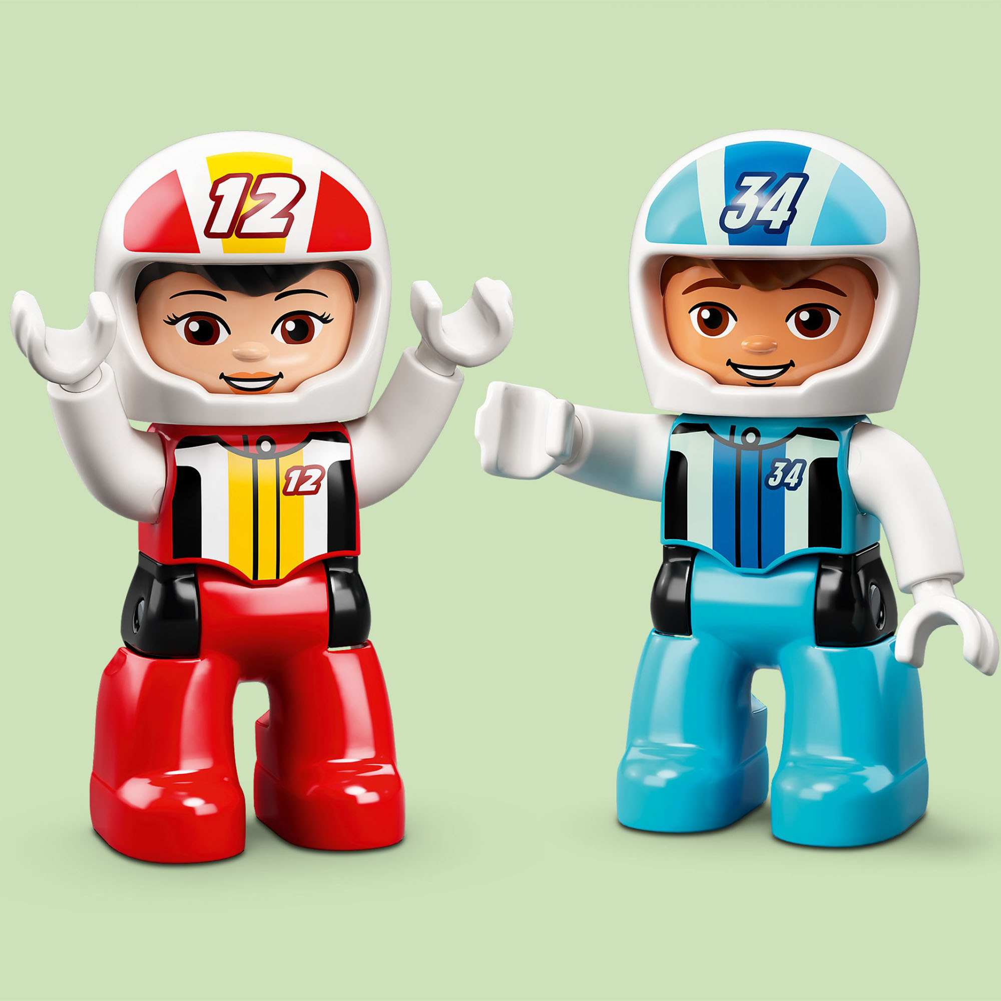 LEGO DUPLO Town Auto da Corsa, Set Macchine Giocattolo per Bambini di 2 Anni con 10947, , large