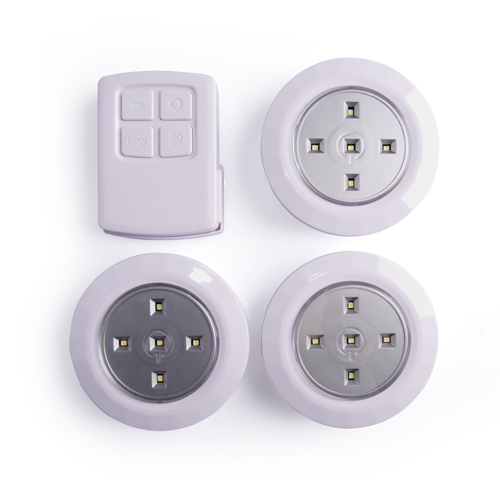 Set 3 luci ultra luminose con telecomando, , large