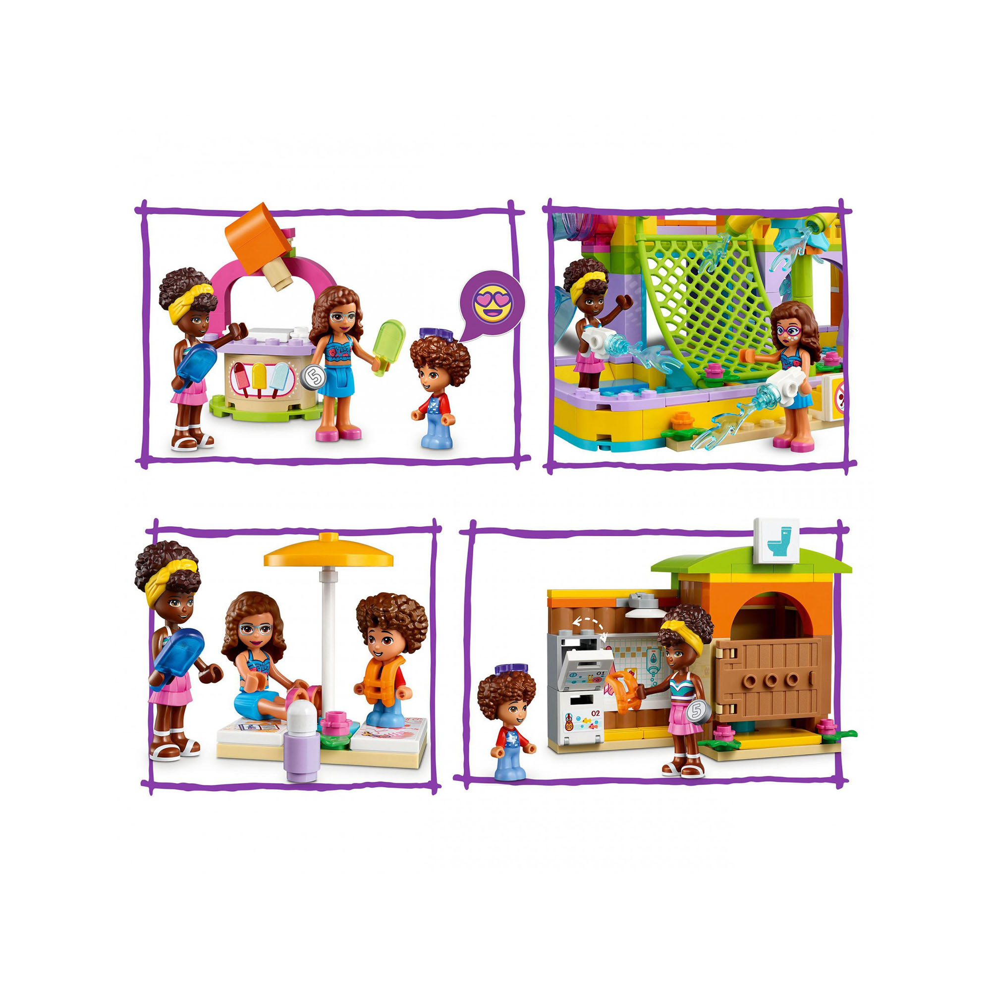 LEGO Friends Parco Acquatico, Set con Piscina con Scivolo, Gioco Estivo con Mini 41720, , large