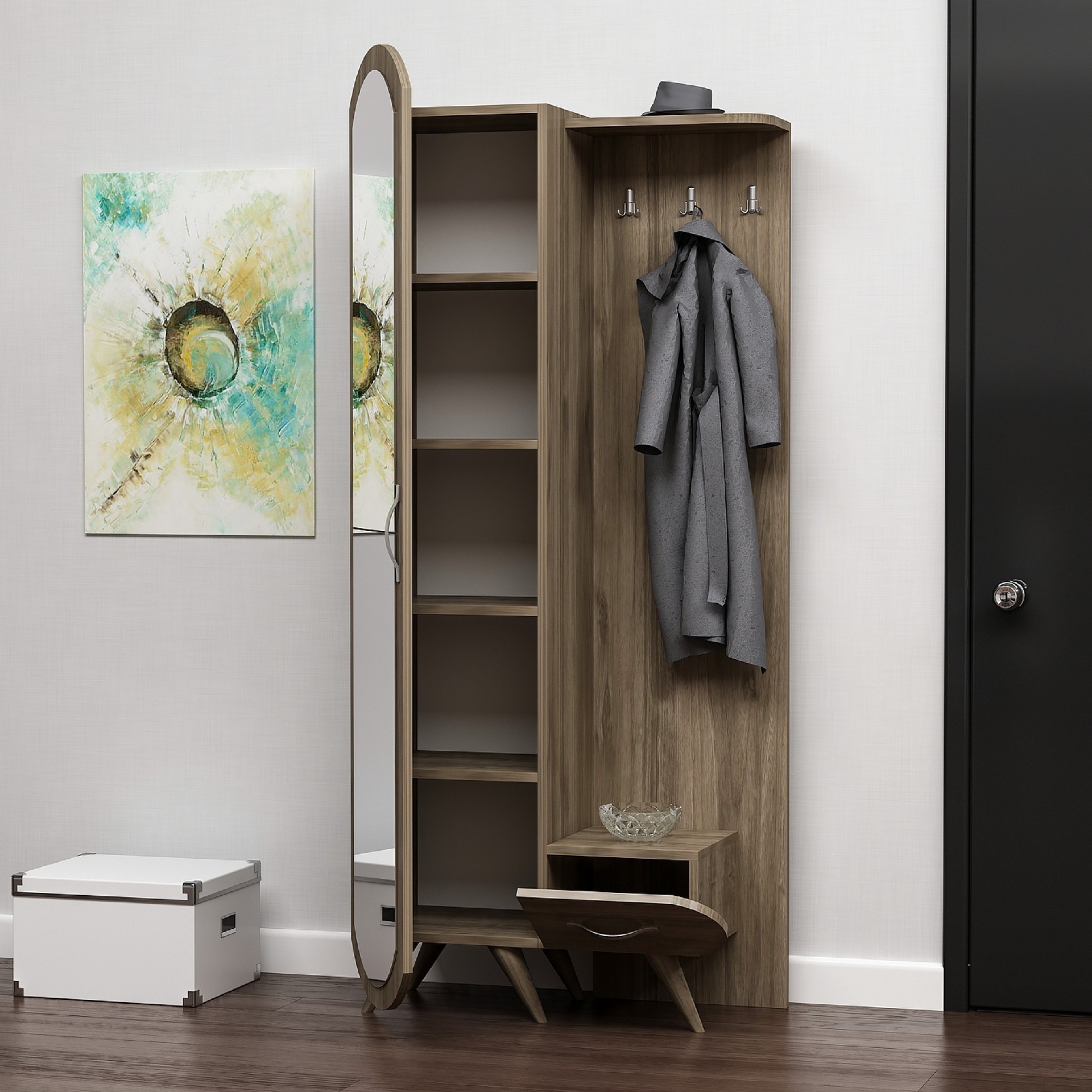 HOMEMANIA Mobile Ingresso Kerry, noce, , large
