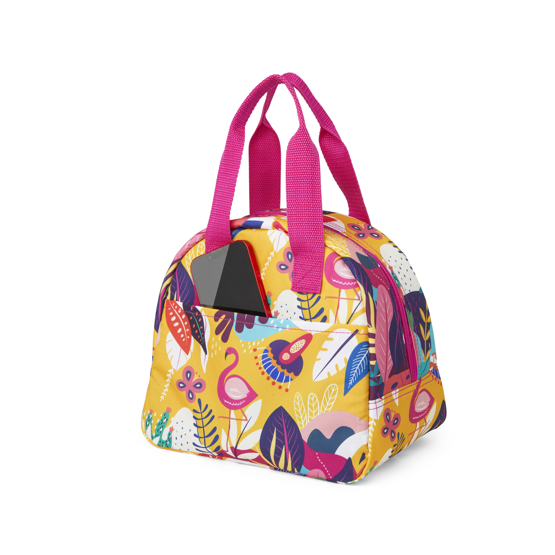 Mini Borsa Termica 6 Lt - Fantasia Jungle Flamingo, , large