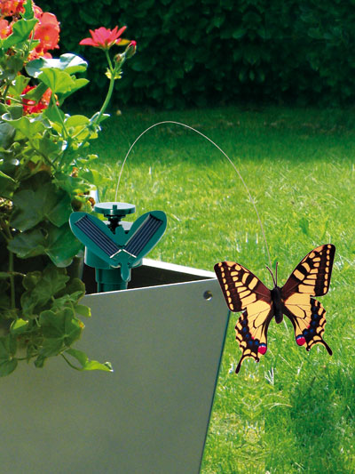 Farfalla svolazzante con pannello solare, , large