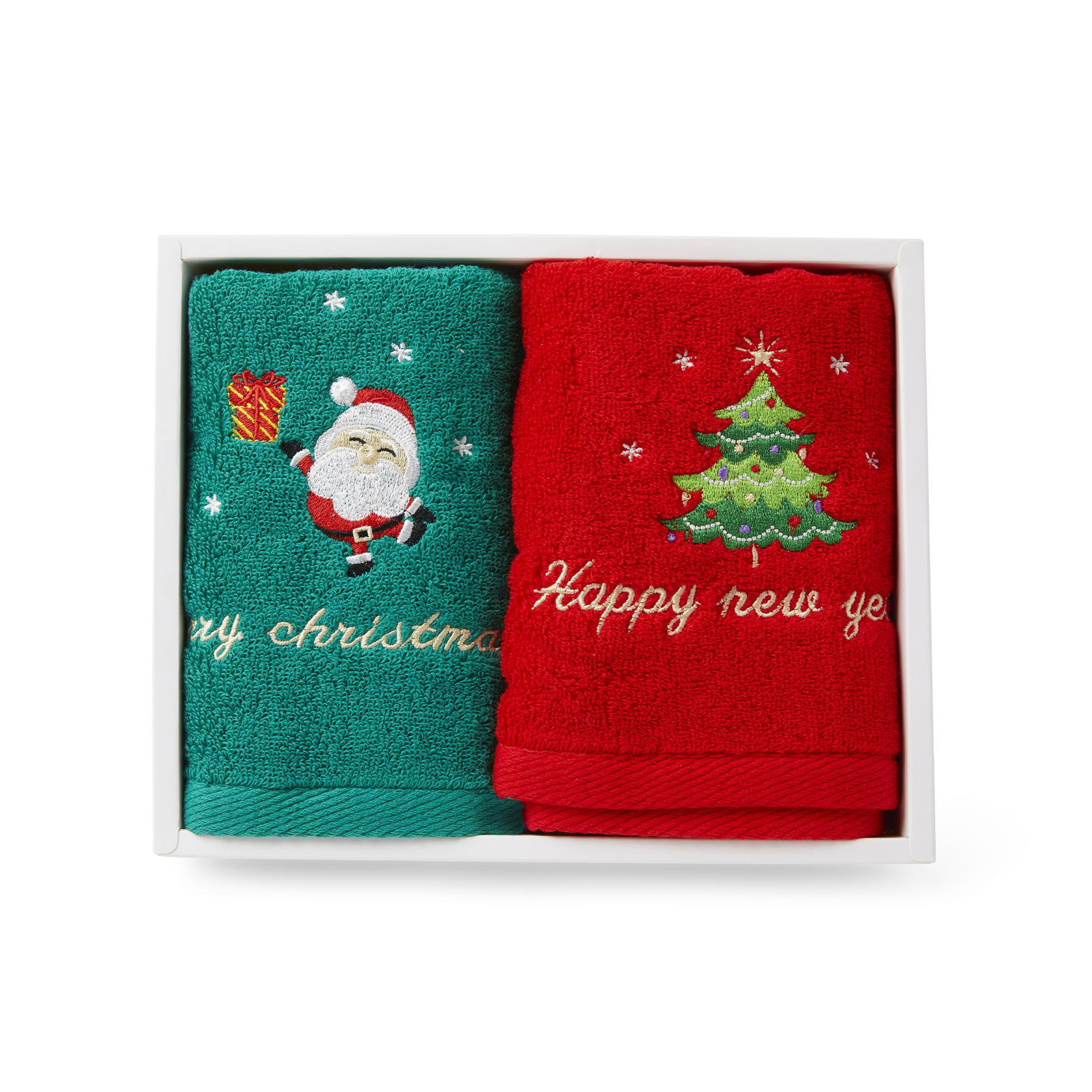 Set 2 Asciugamani Natalizi 74 X 34 Cm, , large