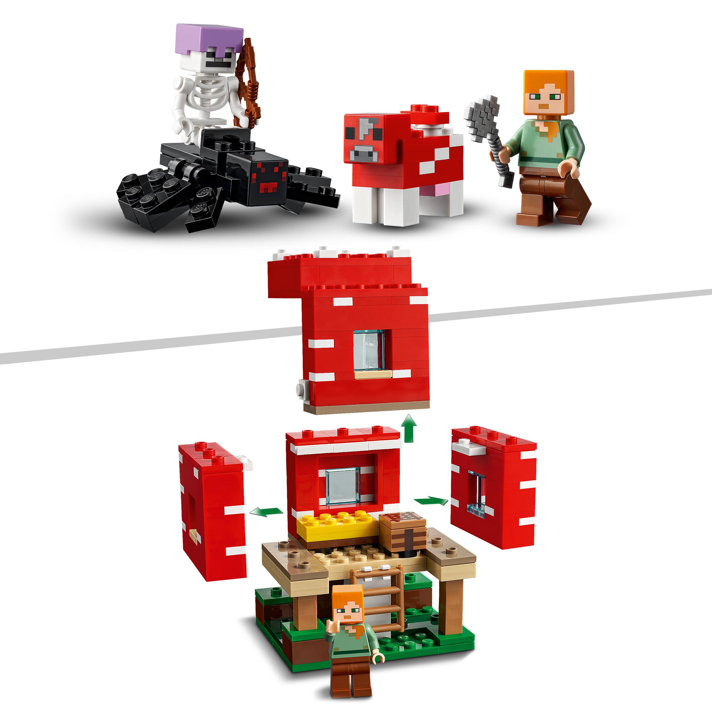 LEGO Minecraft La Casa dei Funghi, Giocattoli per Bambini di 8 Anni, Idea Regalo 21179, , large