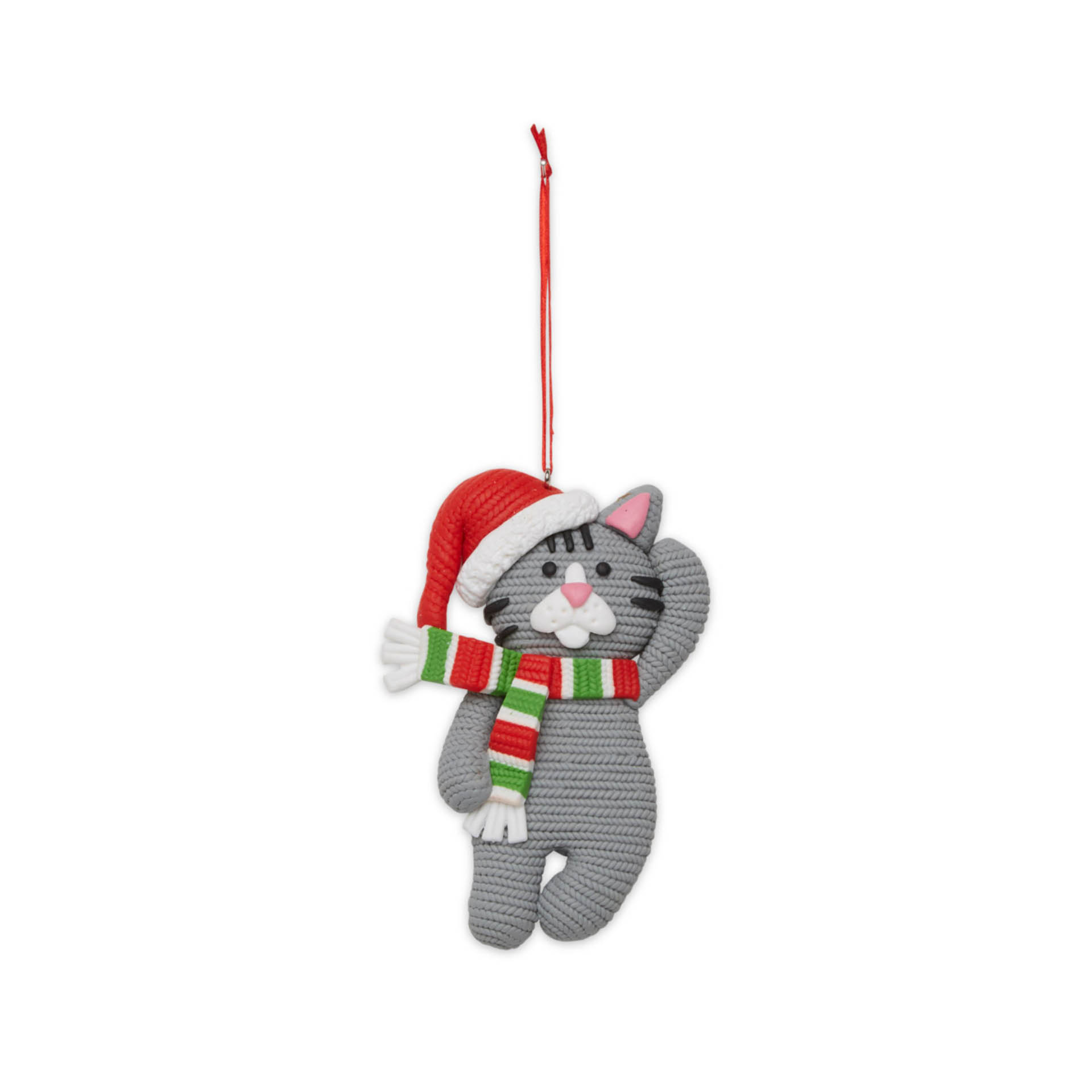 Decorazione da appendere effetto pasta di sale - Gatto, , large