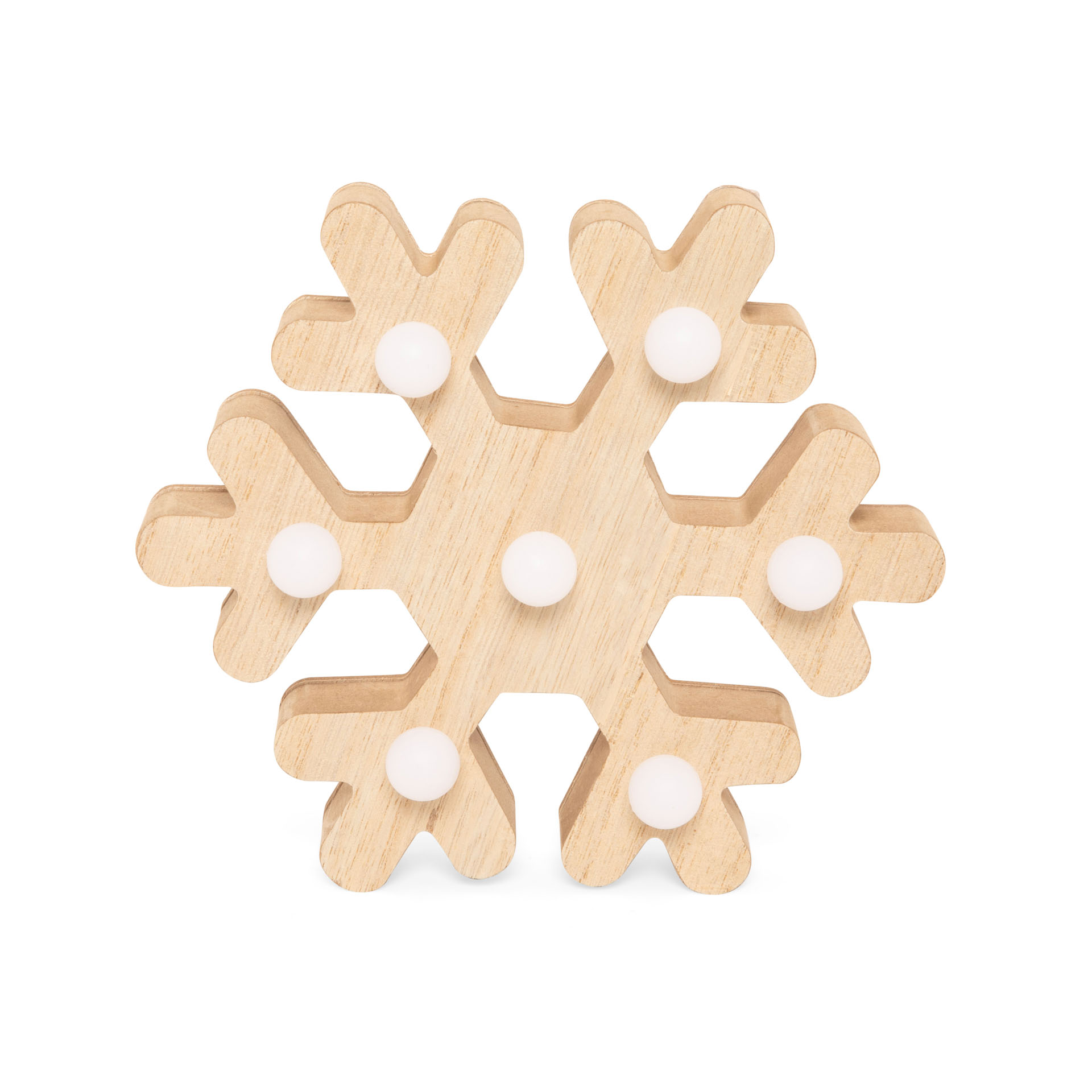 Fiocco Di Neve In Legno Con Luci Led, , large