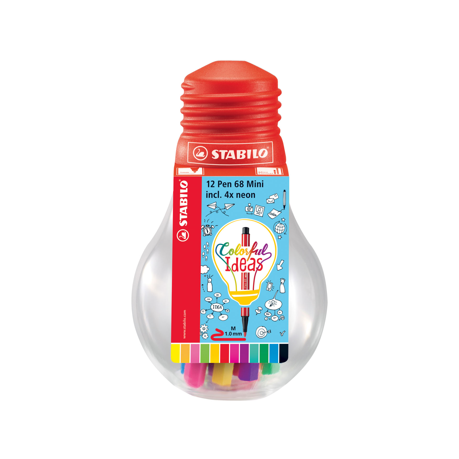 Stabilo Pen 68 Mini Colorful Ideas - Lampadina Con 12 Pen 68 Mini, , large