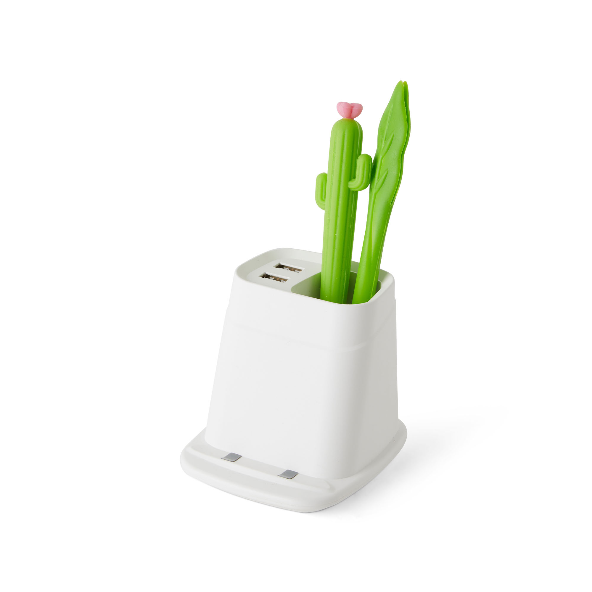 Portapenne con caricabatterie wireless + 2 USB, , large