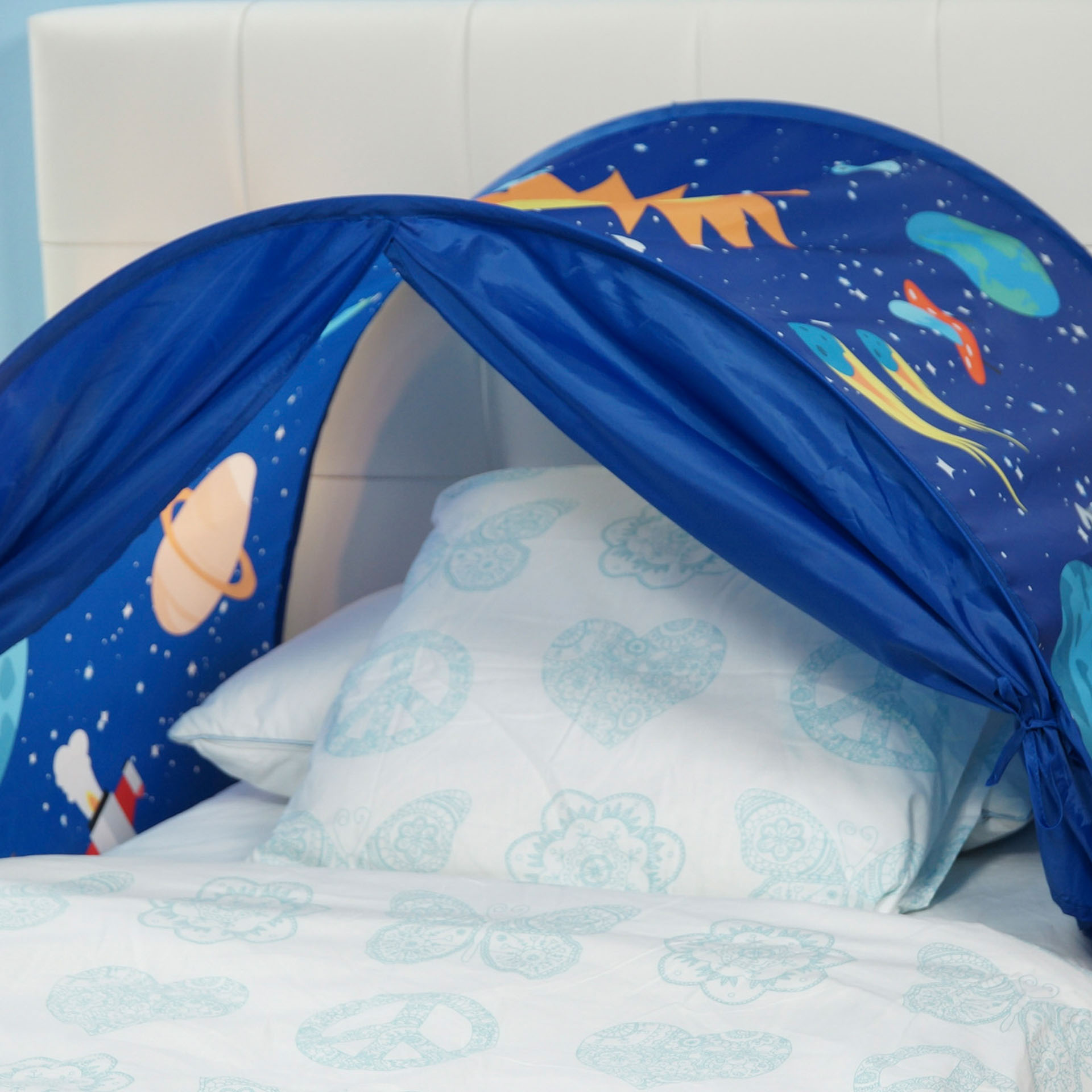 Tenda pop up da letto blu, , large